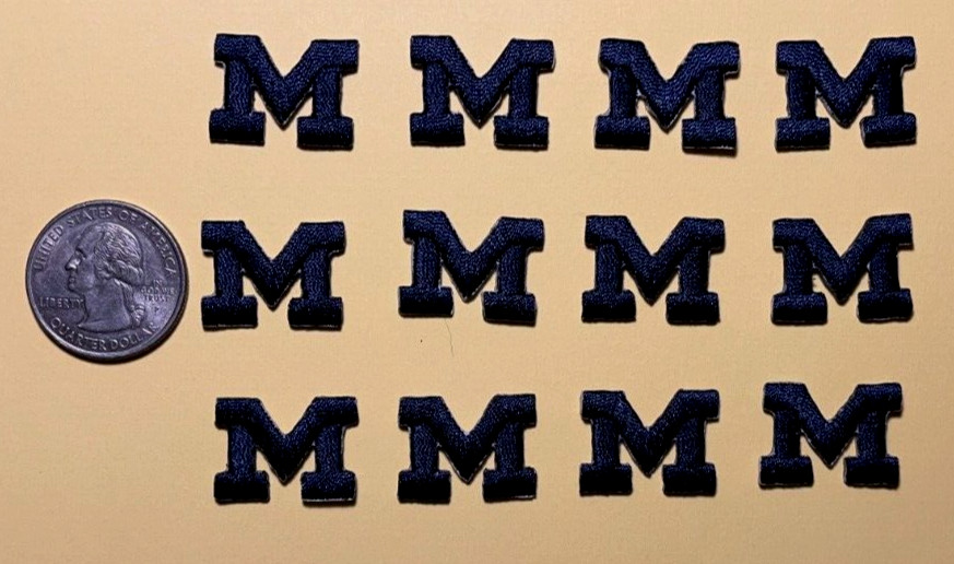 Michigan patches u of michigan wolverines patch 7/8″ wide block m patch 12 pcs.