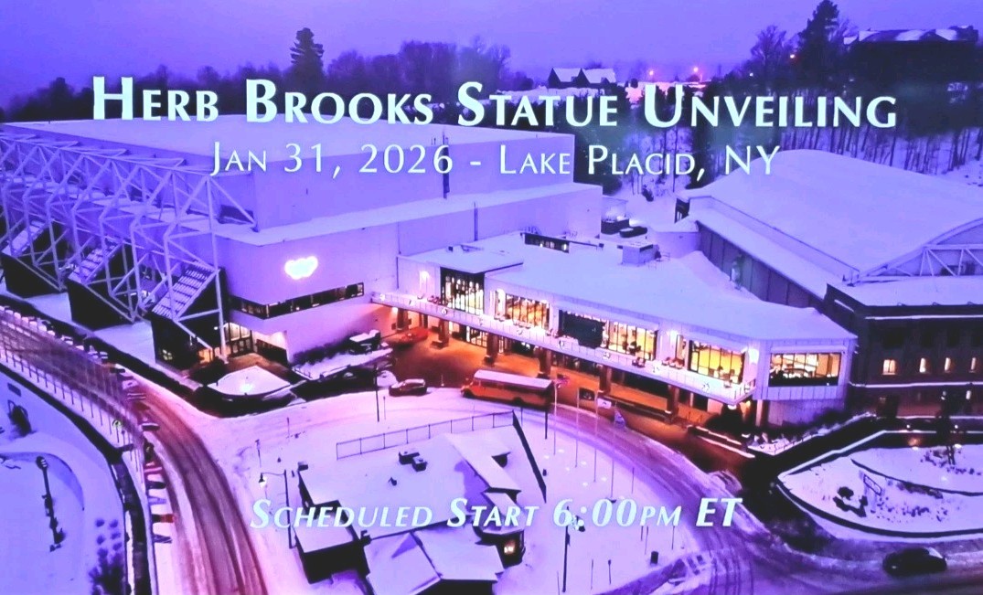 Miracle On Ice Herb Brooks Gold Statue Signed Special Event Lake Placid HB Arena