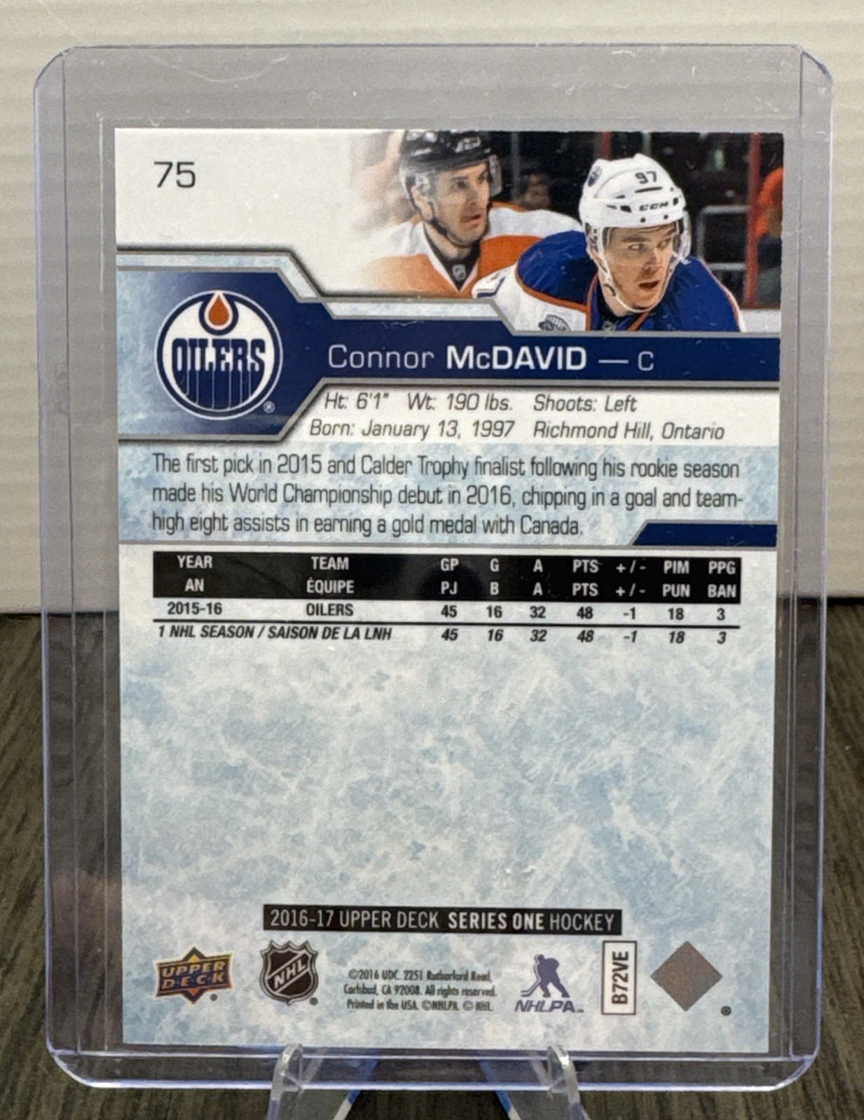 2016-17 Upper Deck Series One – Connor McDavid #75 Exclusives /100 RARE!
