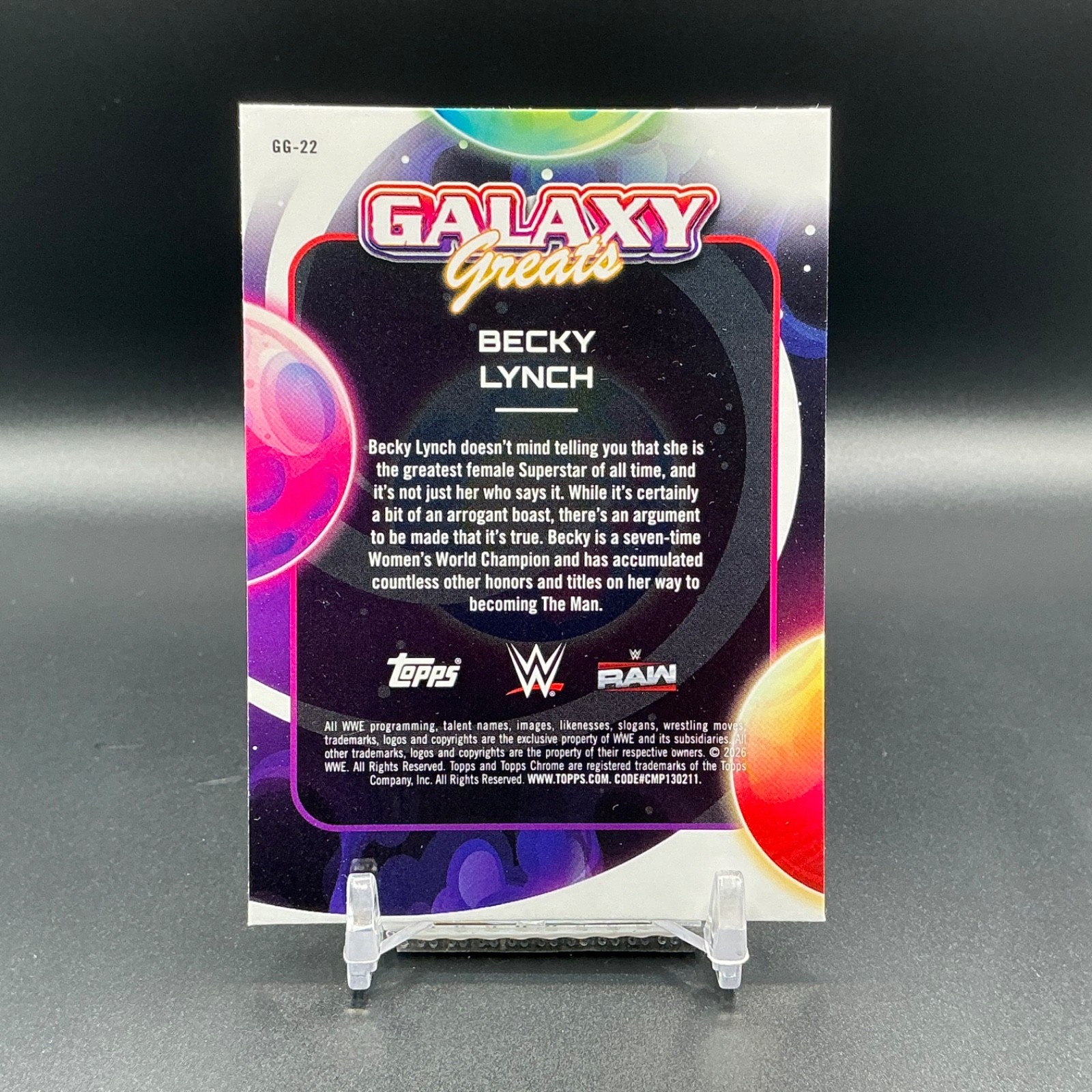 BECKY LYNCH Raw 2026 Topps Cosmic Chrome WWE Galaxy Greats #GG-22