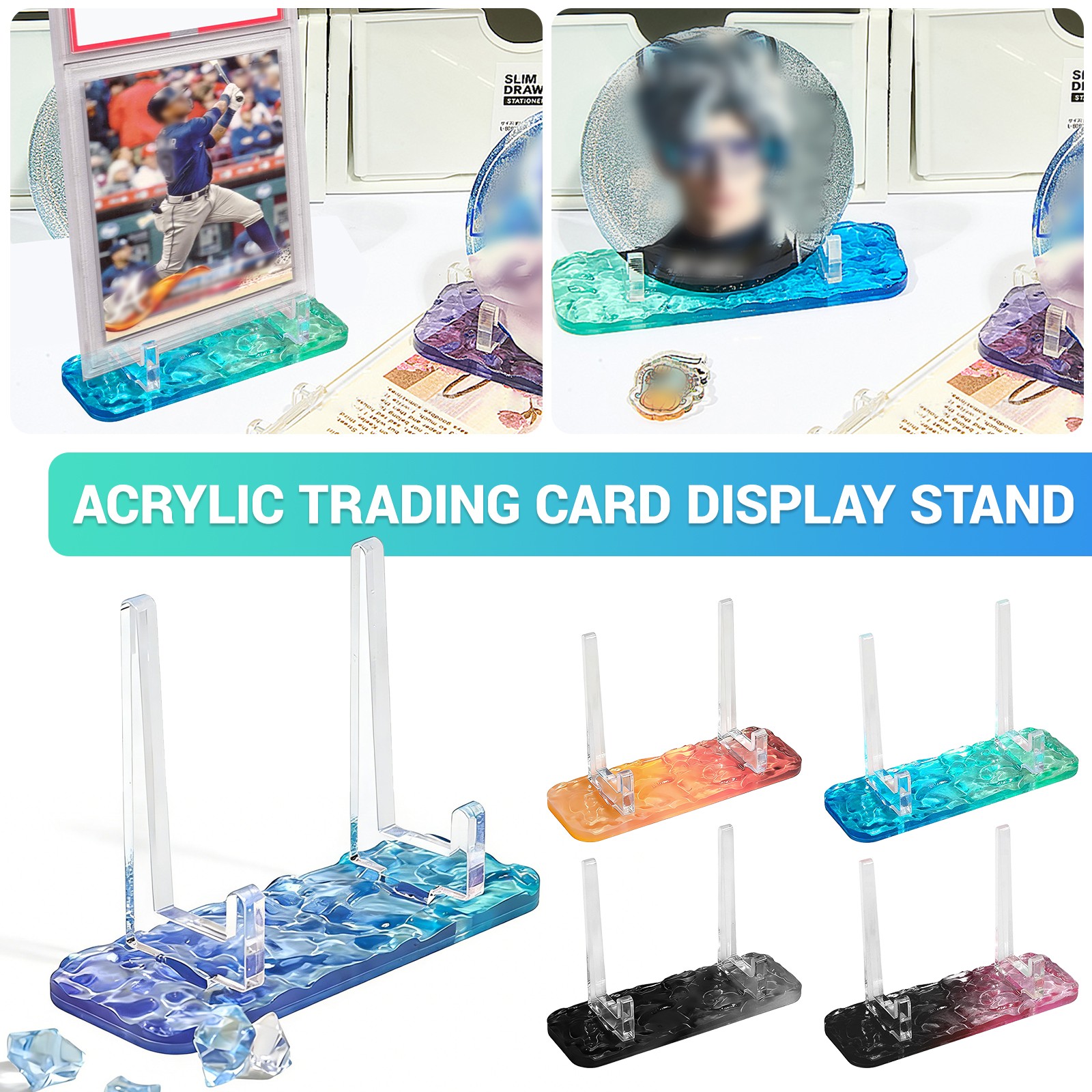 Acrylic Mini Display Easel Stand for Small Collectibles Badges and Coins Storage