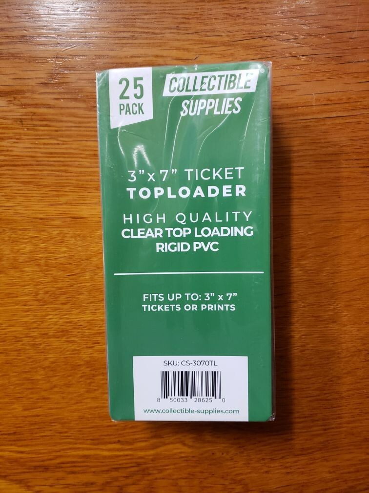 25 CBG Clear 3×7 Rigid PVC Toploaders for Tickets and Currency – New