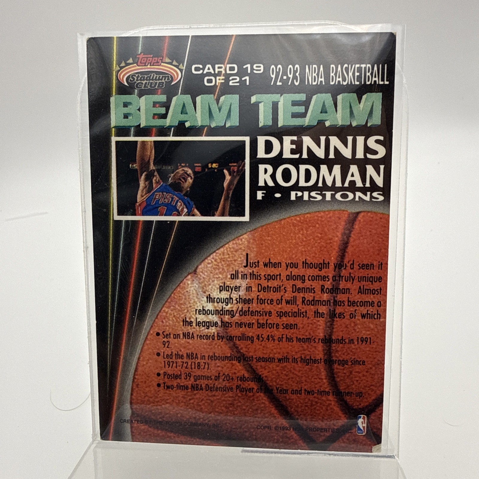 1992-93 Topps Stadium Club – Beam Team Dennis Rodman #19
