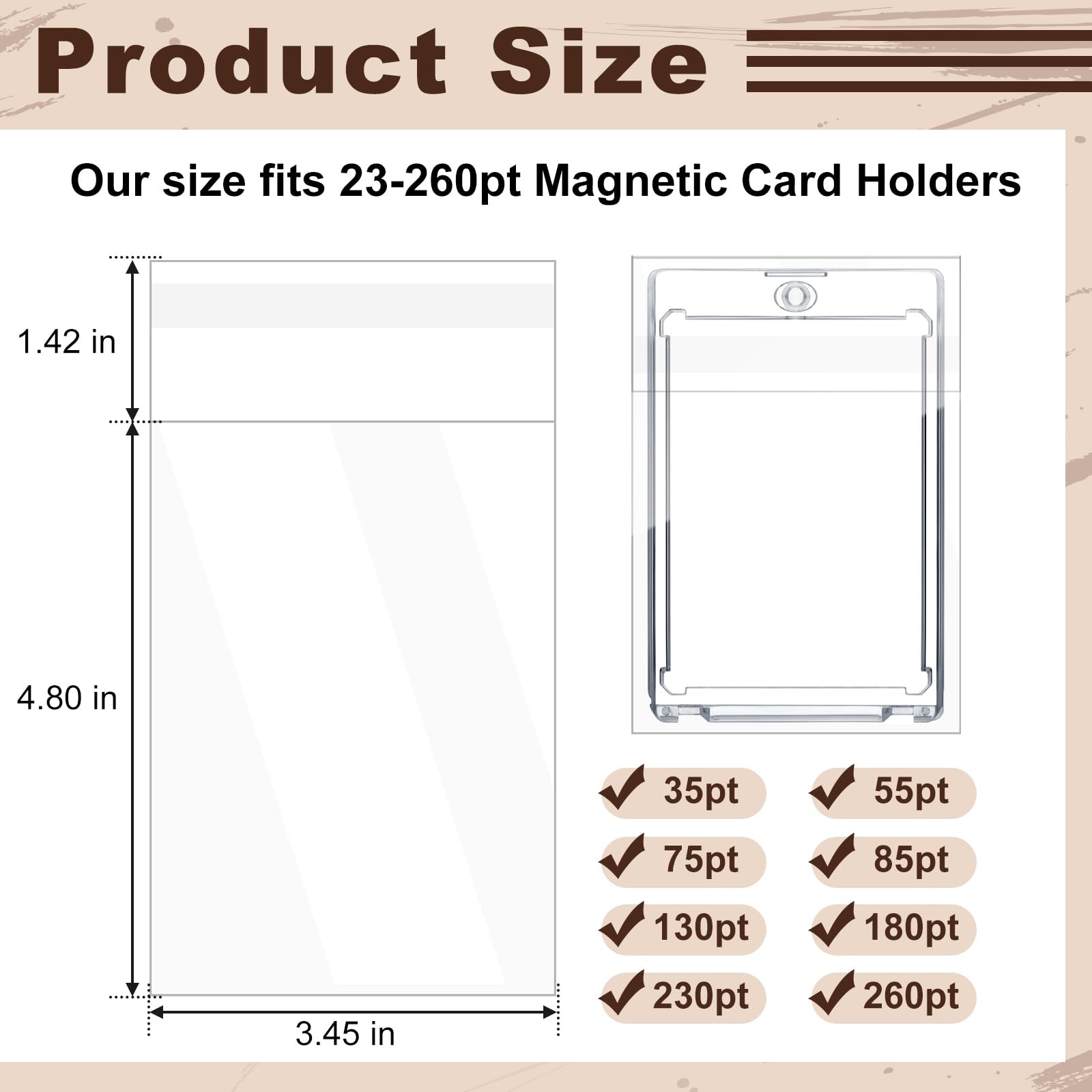 300 Pack Team Bags for 35-260PT Magnetic Card Holders Sports Trading Cards
