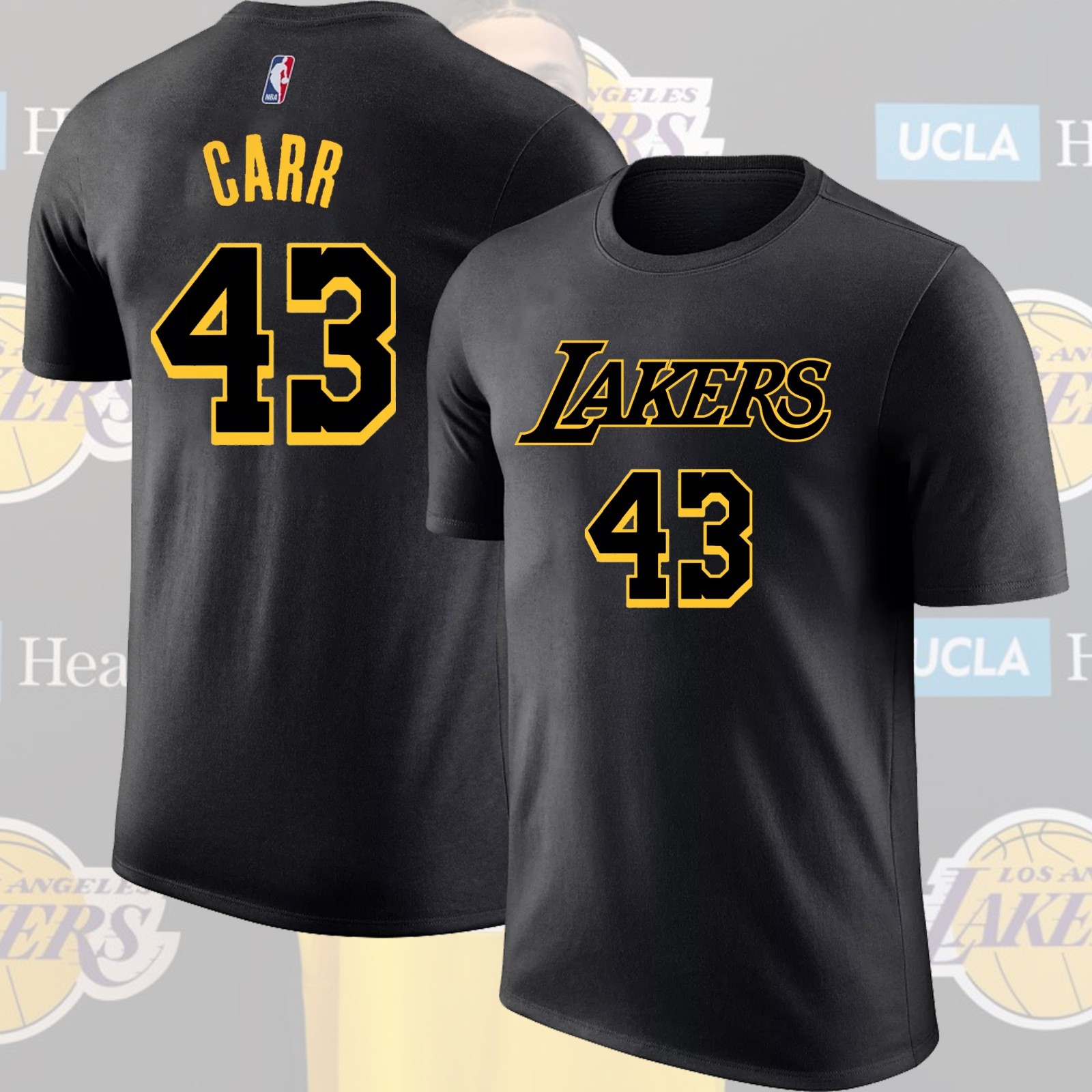 Welcome Cameron Carr #43 Los Angeles Lakers 2026 Player Name & Number Fan Look