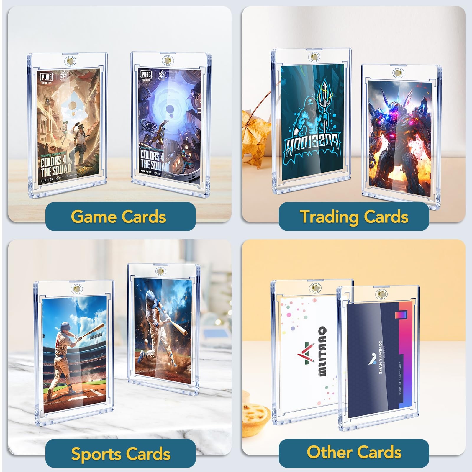 32ct Magnetic Card Holders, 35pt One Touch Card Holder, U-V Protection Hard P…