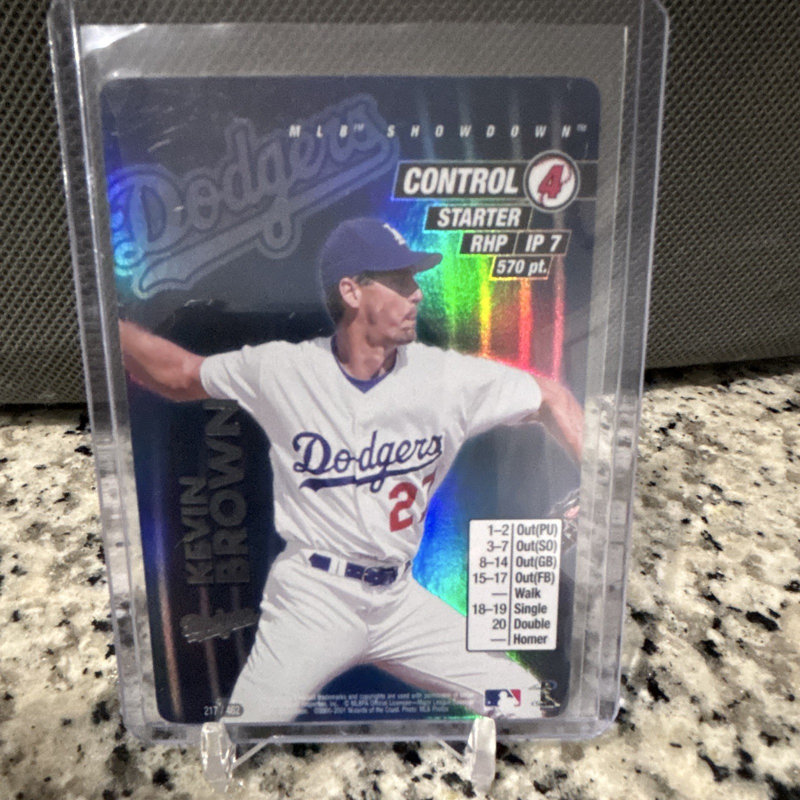 Wizards of the Coast MLB Showdown 2001 Kevin Brown Dodgers #217 Foil Hologram