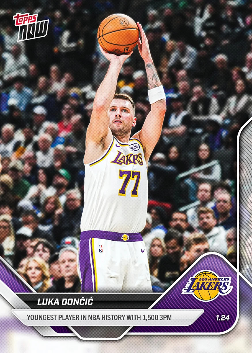 Luka Doncic 1,500 3PM 2025-26 NBA Topps NOW Card 141