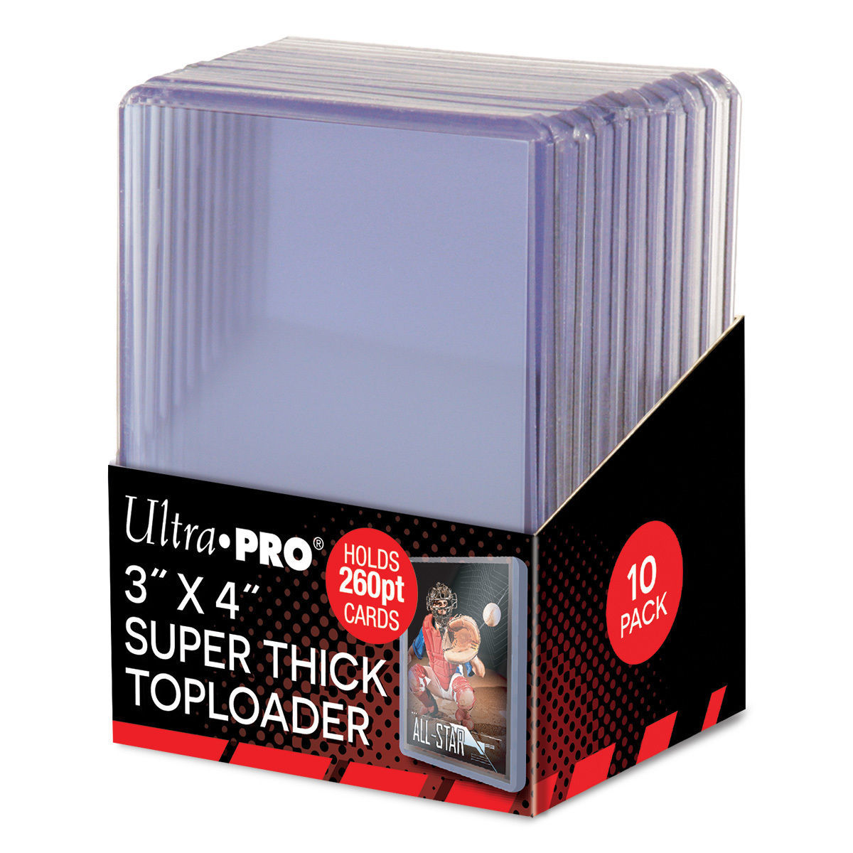 10 ULTRA PRO 3×4 top loader 260pt super thick FOOTBALL BASEBALL TOP LOADER