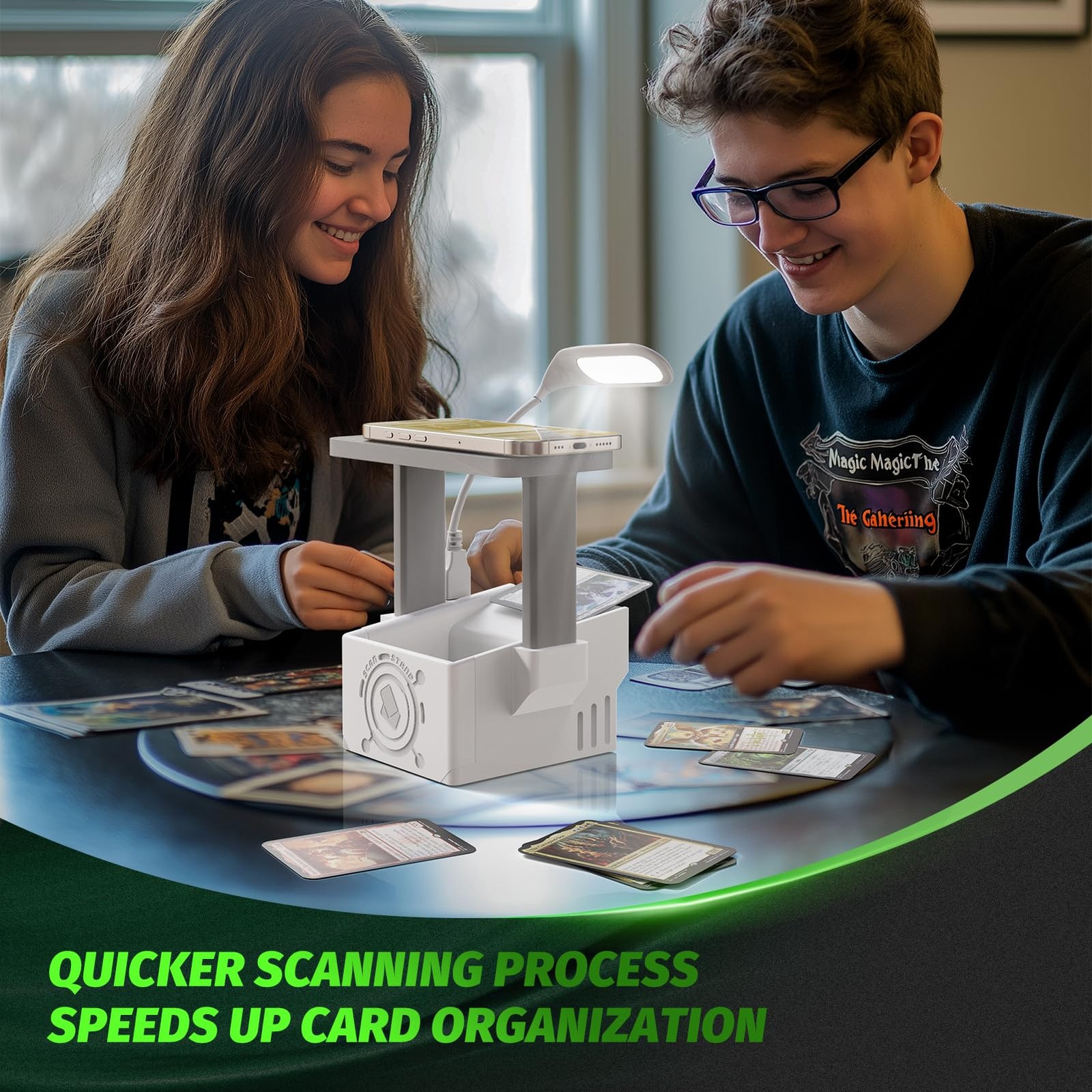 Card Scanner Pro for Trading Cards – MTG & TCG Card Scanner Stand with LED Light