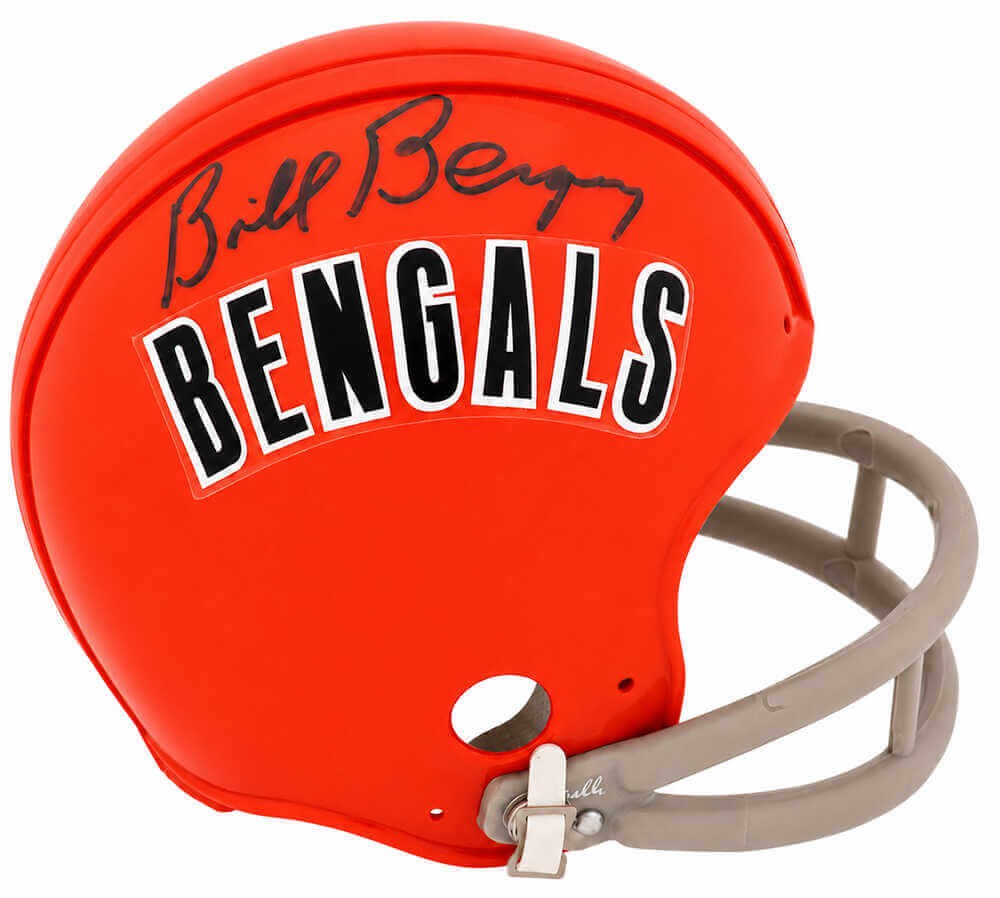 Bill Bergey Signed Bengals T/B 2-Bar Riddell (VSR4) Mini Helmet – (SCHWARTZ COA)