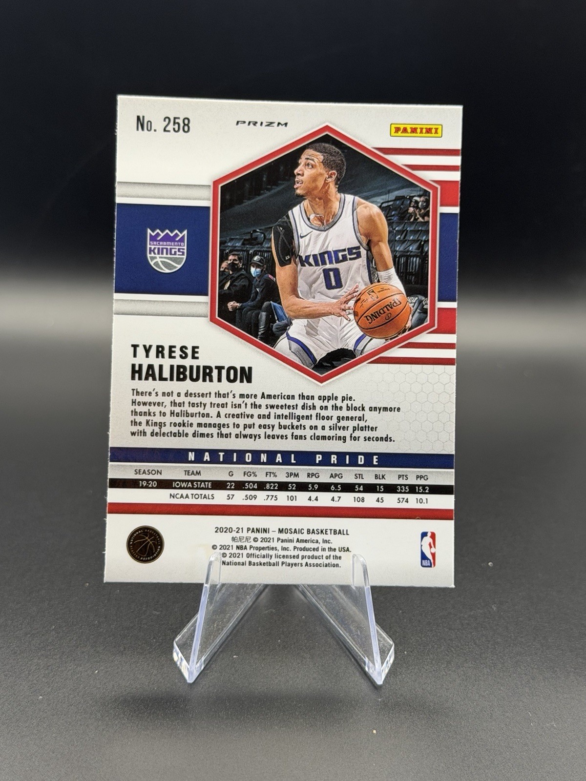 2020-21 Panini Mosaic – National Pride Tyrese Haliburton #258 Red Wave Mosaic