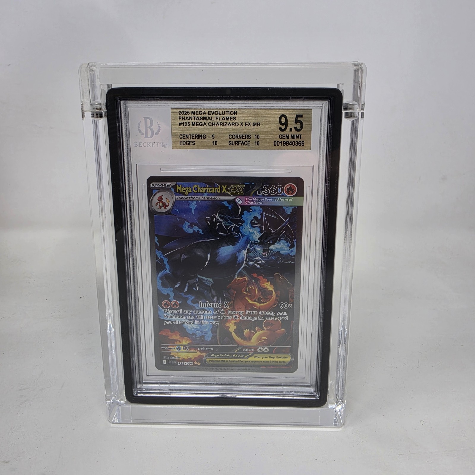 BGS Graded Card Acrylic Magnetic Display Case For Graded Guard Bumpers Installed