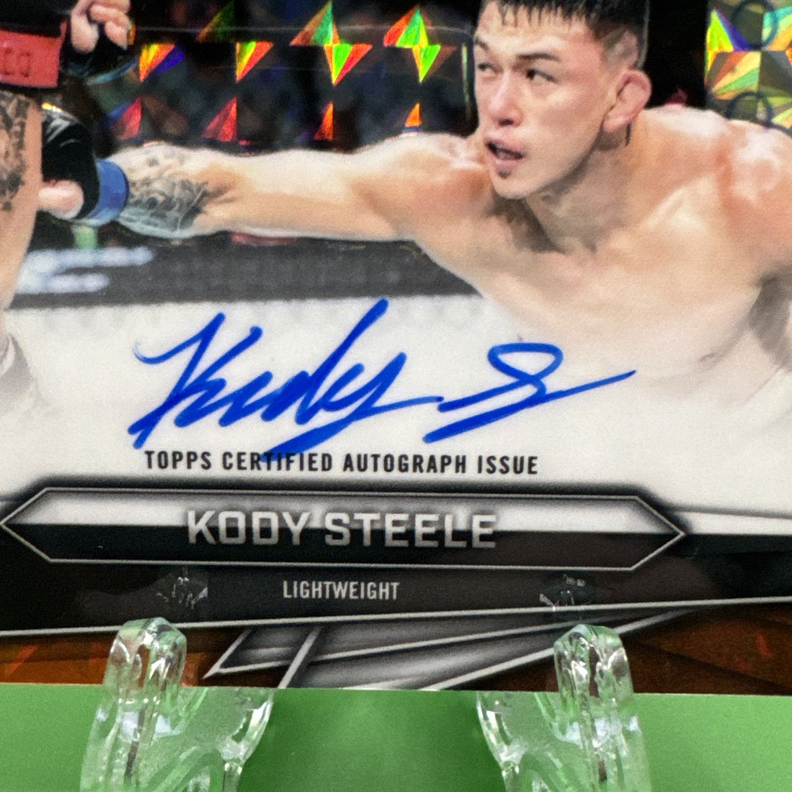2026 Topps Chrome UFC Kody Steele Autograph Orange Geometric On Card Auto 19 /25