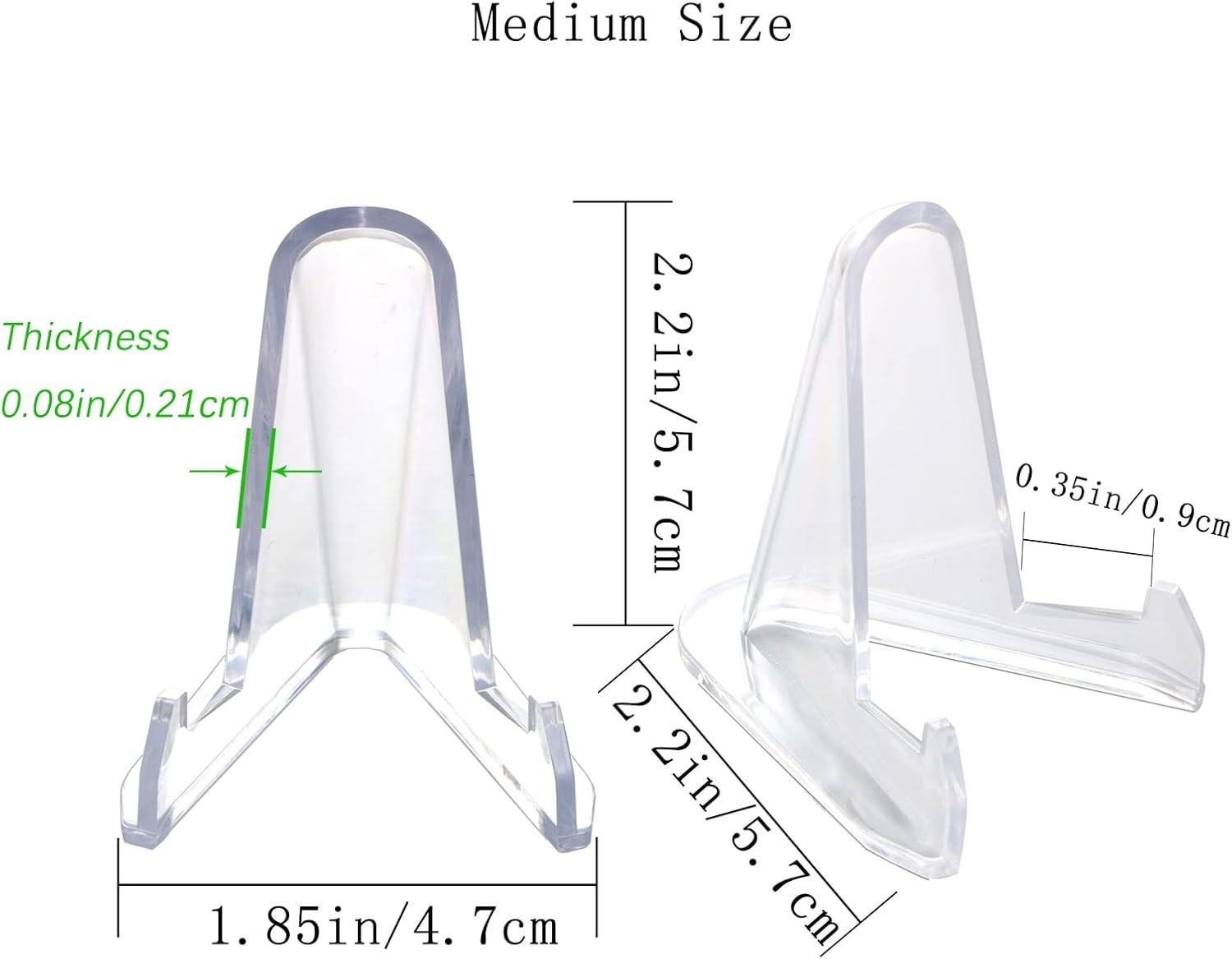 24 Pack Acrylic Card Stands – Medium (2.3″)