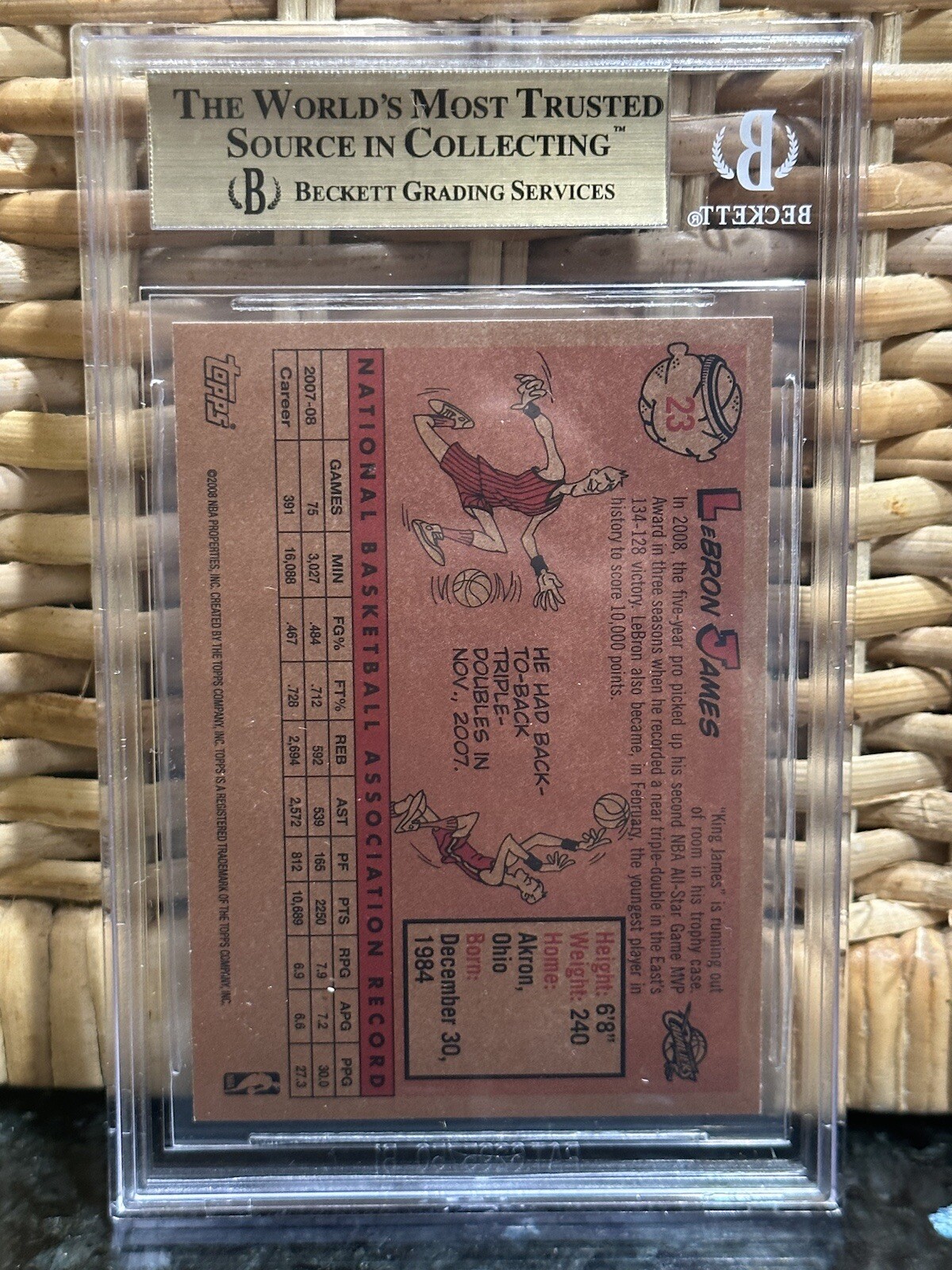 Pop 1 of 2!💎2008-09 LeBron James TOPPS RETRO 1958-59 VARIATIONS #23 BGS GEM 9.5