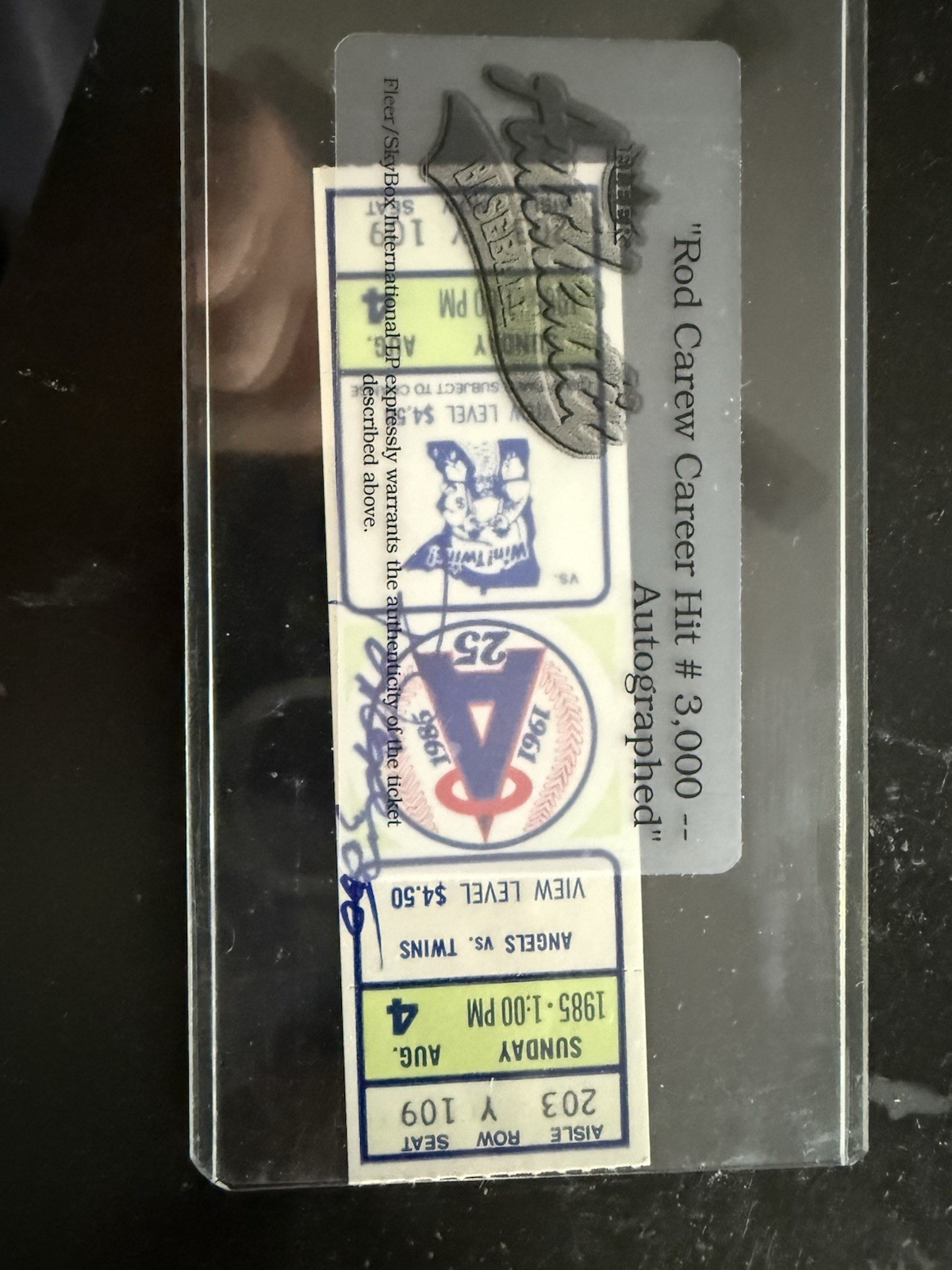 Rod Cerew #3000 Hit Game Autograph Ticket