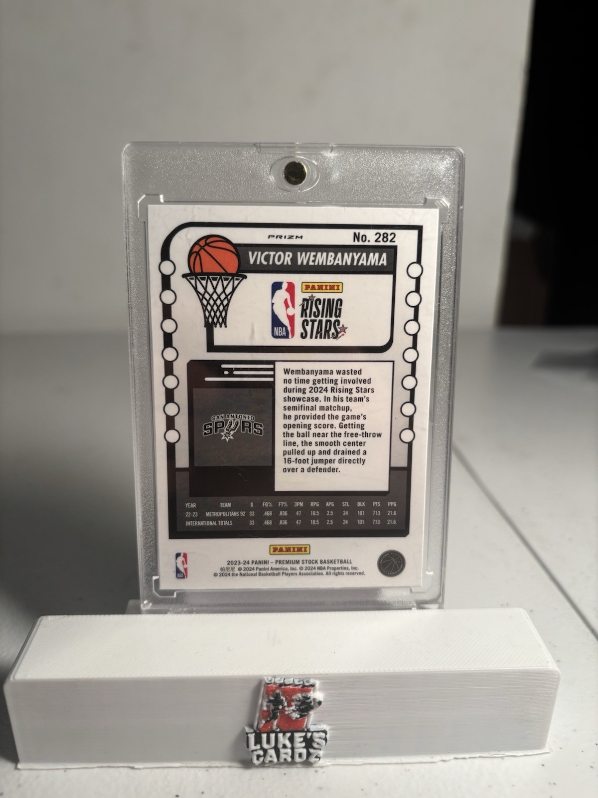 2023-24 Nba Hoops – Rising Stars Victor Wembanyama #282 Seismic Prizm (RC)