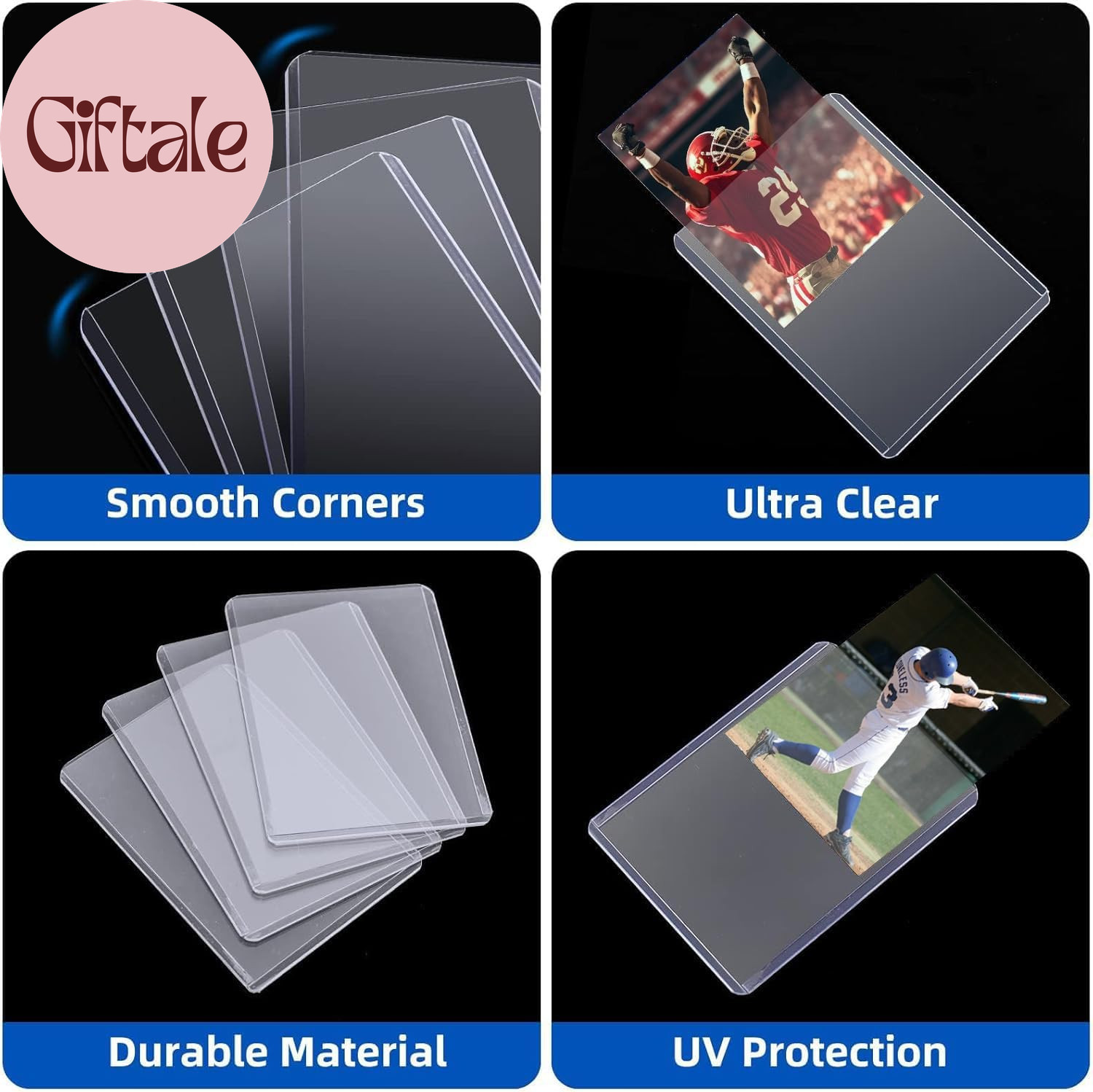 400 Card Sleeves Hard Plastic, 3″X4″ Baseball Cards Protectors Plastic, Premium