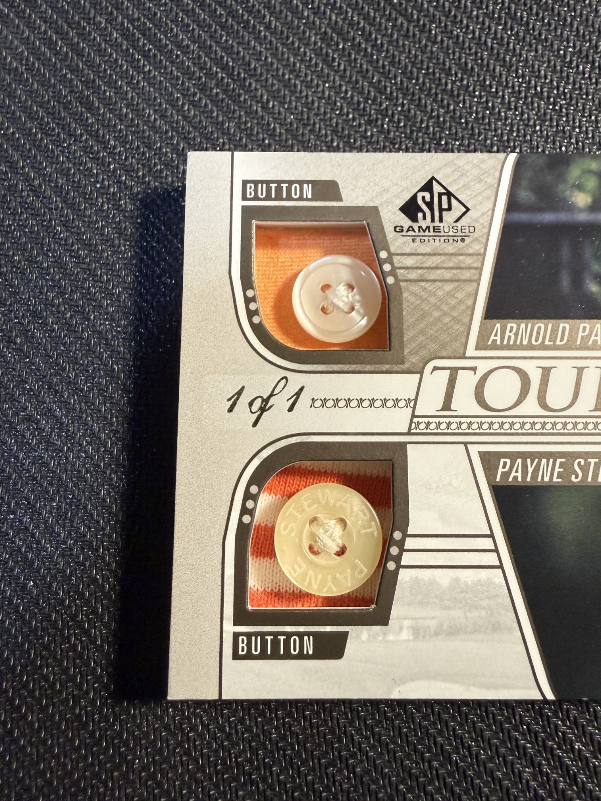 Arnold Palmer / Payne Stewart TG2-PS Tour Gear Combos BUTTON #1/1 ! SP Game Used
