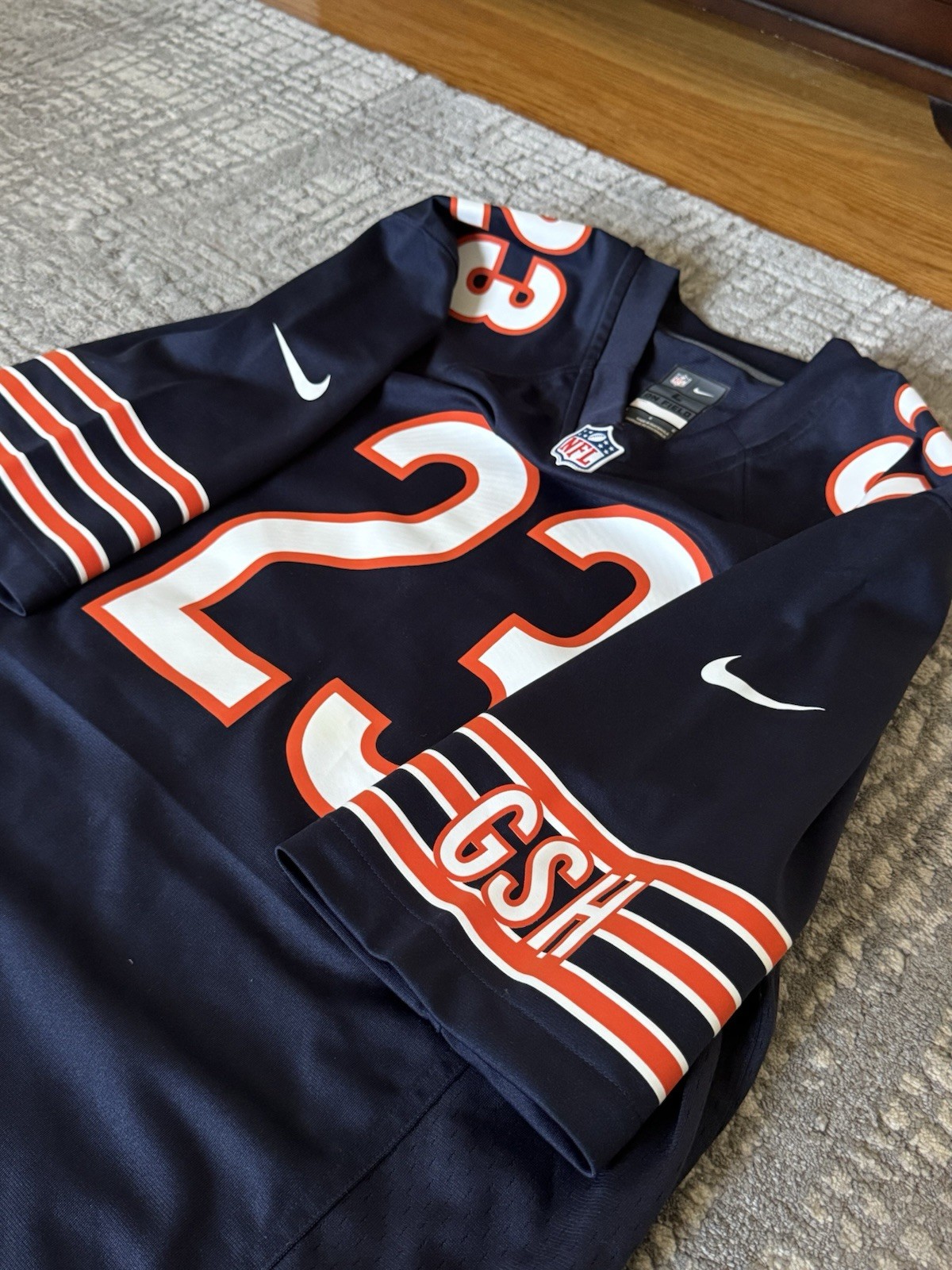 Nike Chicago Bears Devin Hester #23 NFL On-Field Jersey Navy Orange White