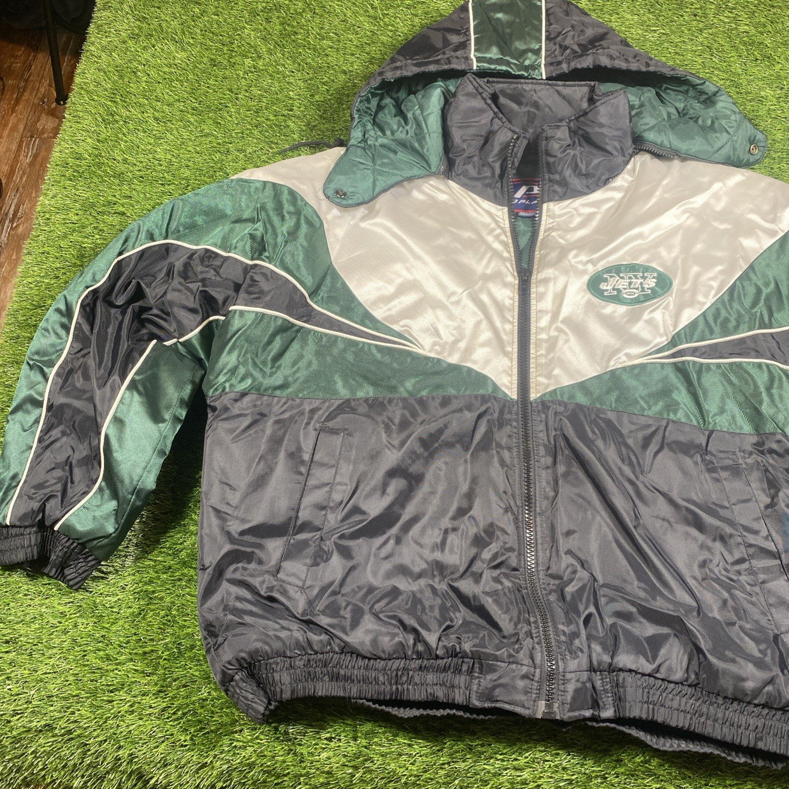 VTG New York Jets Pro Player Puffer Jacket Mens Large Coat NWT Dead Stock NFL