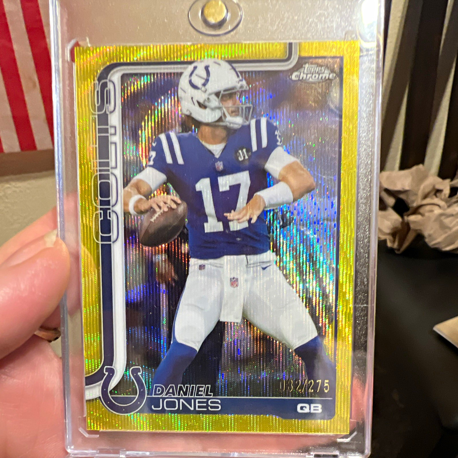 Topps Chrome 2024 Daniel Jones Indianapolis Colts Gold Parallel #132 /275