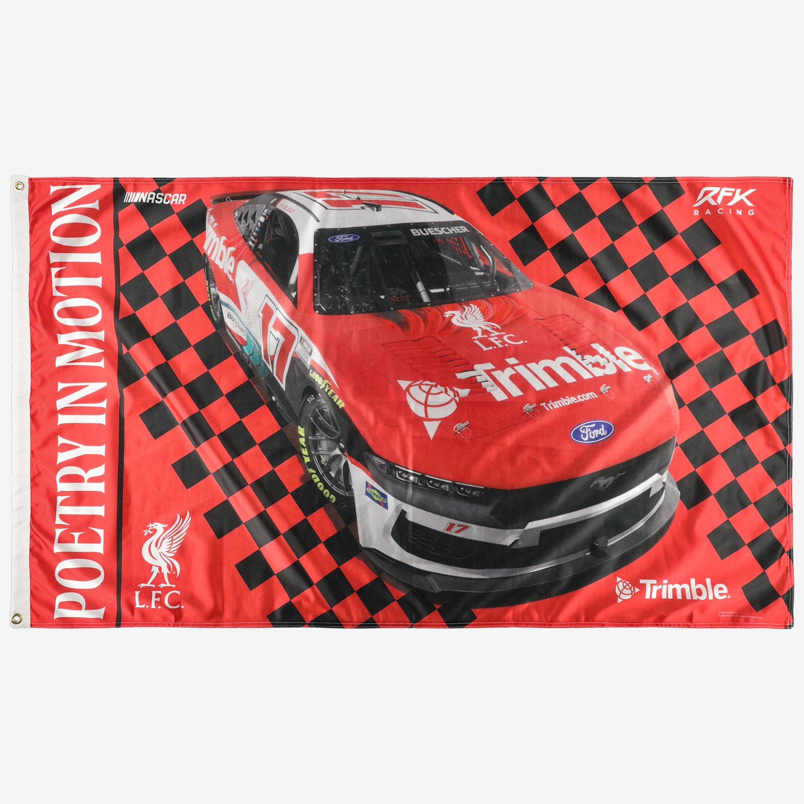 Rico Industries Chris Buescher x Liverpool Single-Sided 3′ x 5′ Flag