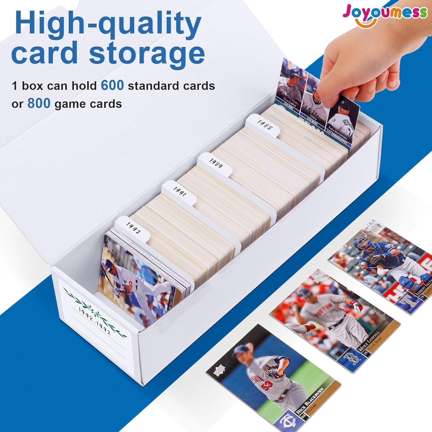 Trading Card Storage Box, Cardboard Storage Boxes with Dividers – 3 Pack