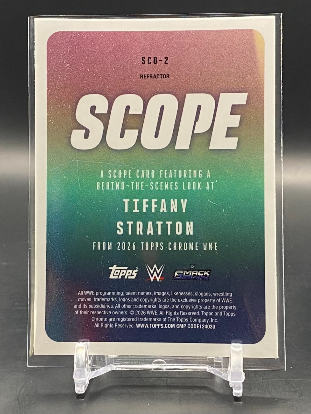 Tiffany Stratton 2026 Topps Chrome WWE Scope Refractor SSP #SCO-2 Wrestling