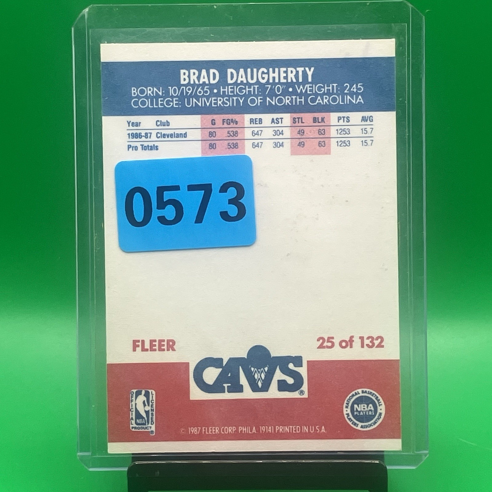 1987-88 Fleer – Brad Daugherty #25 (RC)