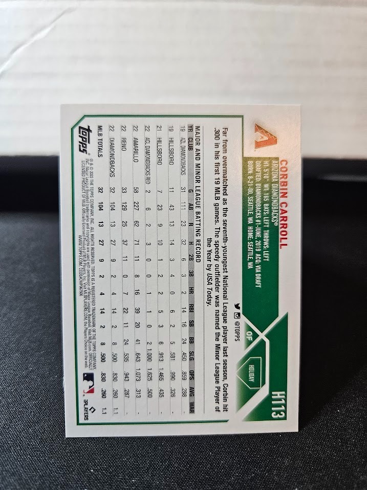 2023 Topps Holiday – Corbin Carroll #H113 (RC) Arizona Diamondbacks