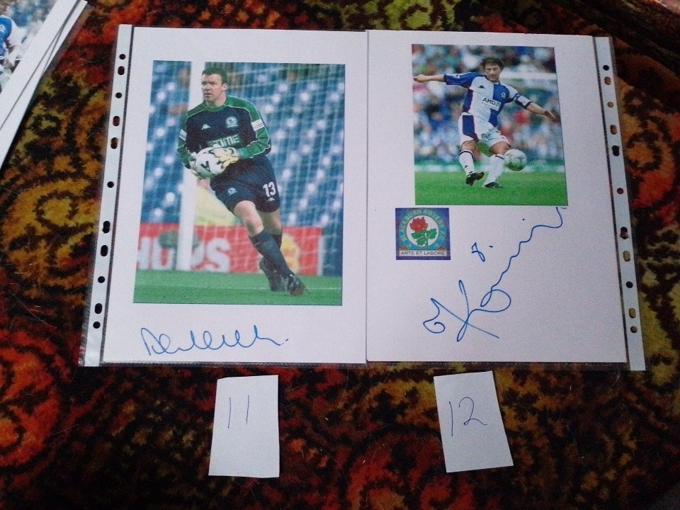 Blackburn Rovers Ex Player’s Signed Pictures £6 Each