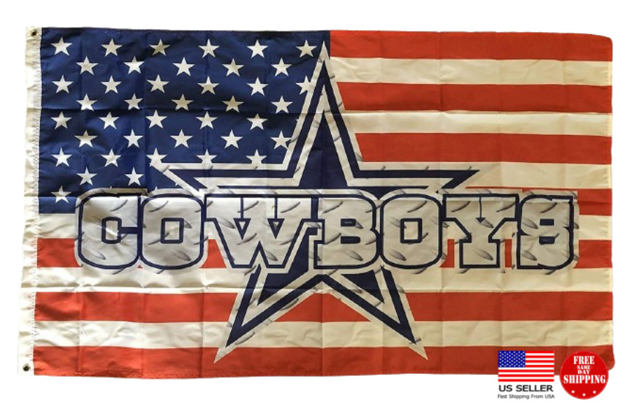 Dallas Cowboys American Flag 3×5 Banner America’s Team USA Stars Strip