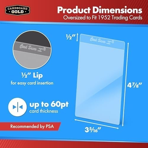 Cardboard Gold Card Saver 1-200Count Semi Rigid Card Holder, Trading Card Pro