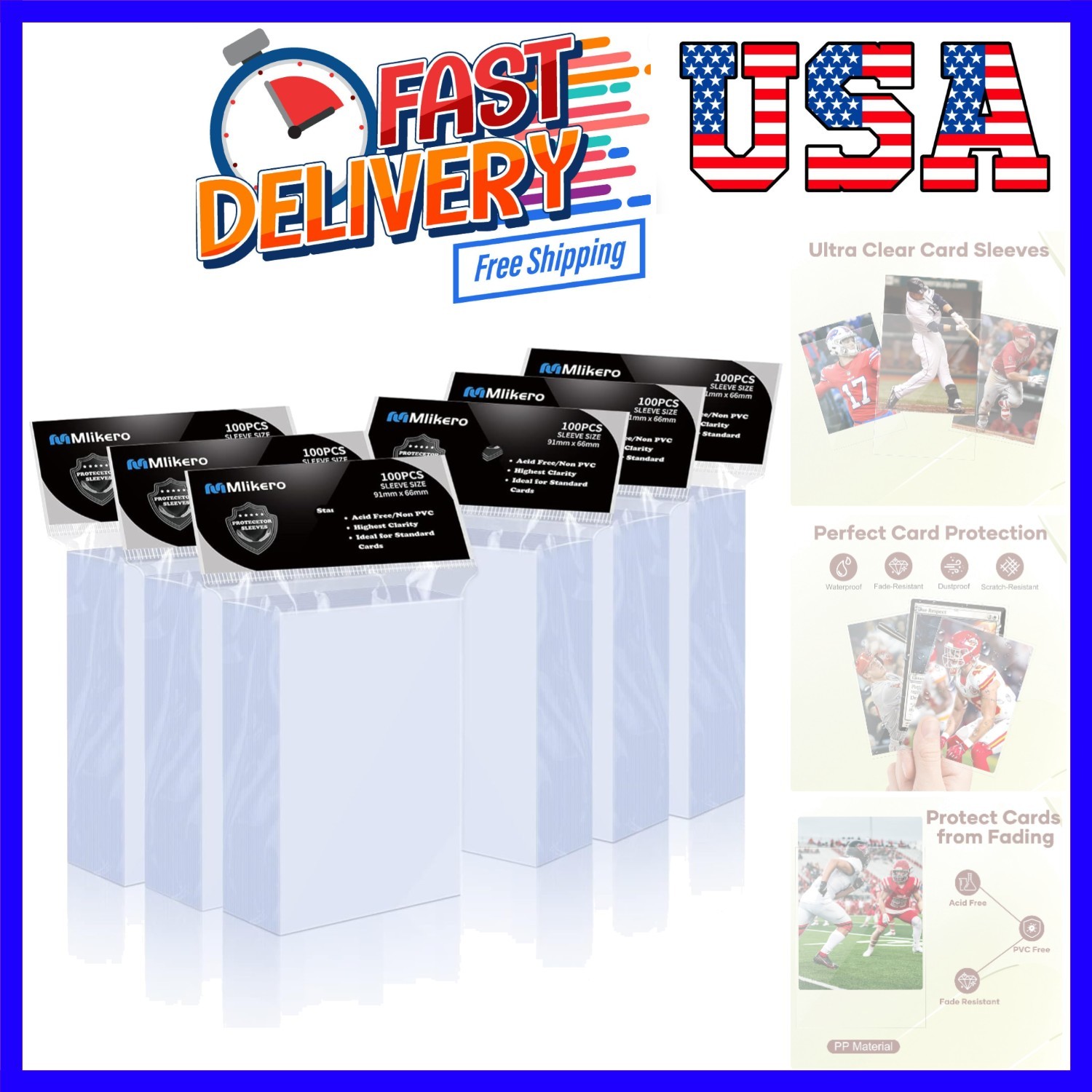 600 Count Card Sleeves, Clear Soft Trading Card Sleeves, Polypropylene PP, Fi…