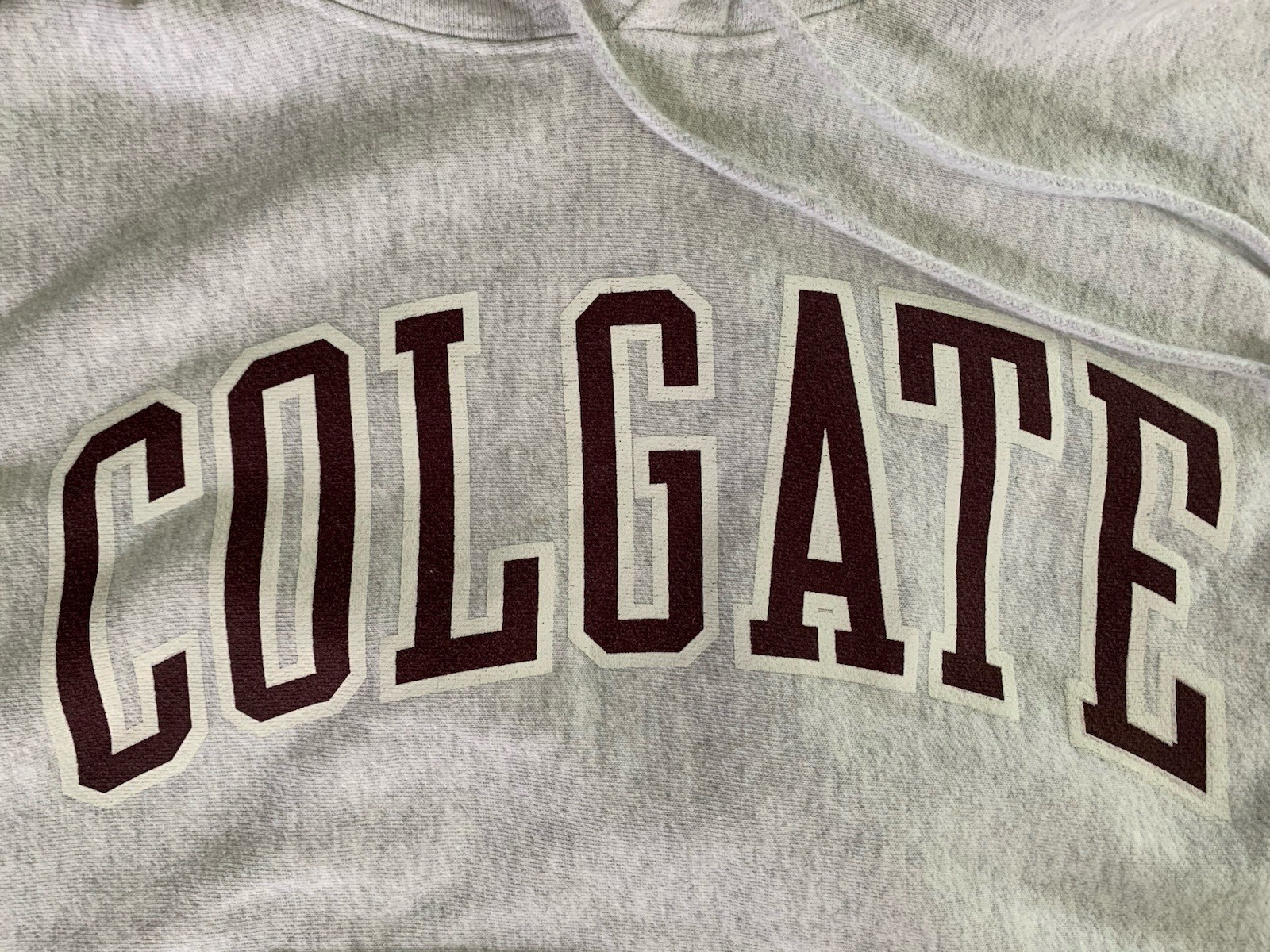 Vintage Colgate University Champion Reverse Weave Hoodie Sweatshirt Grey Small