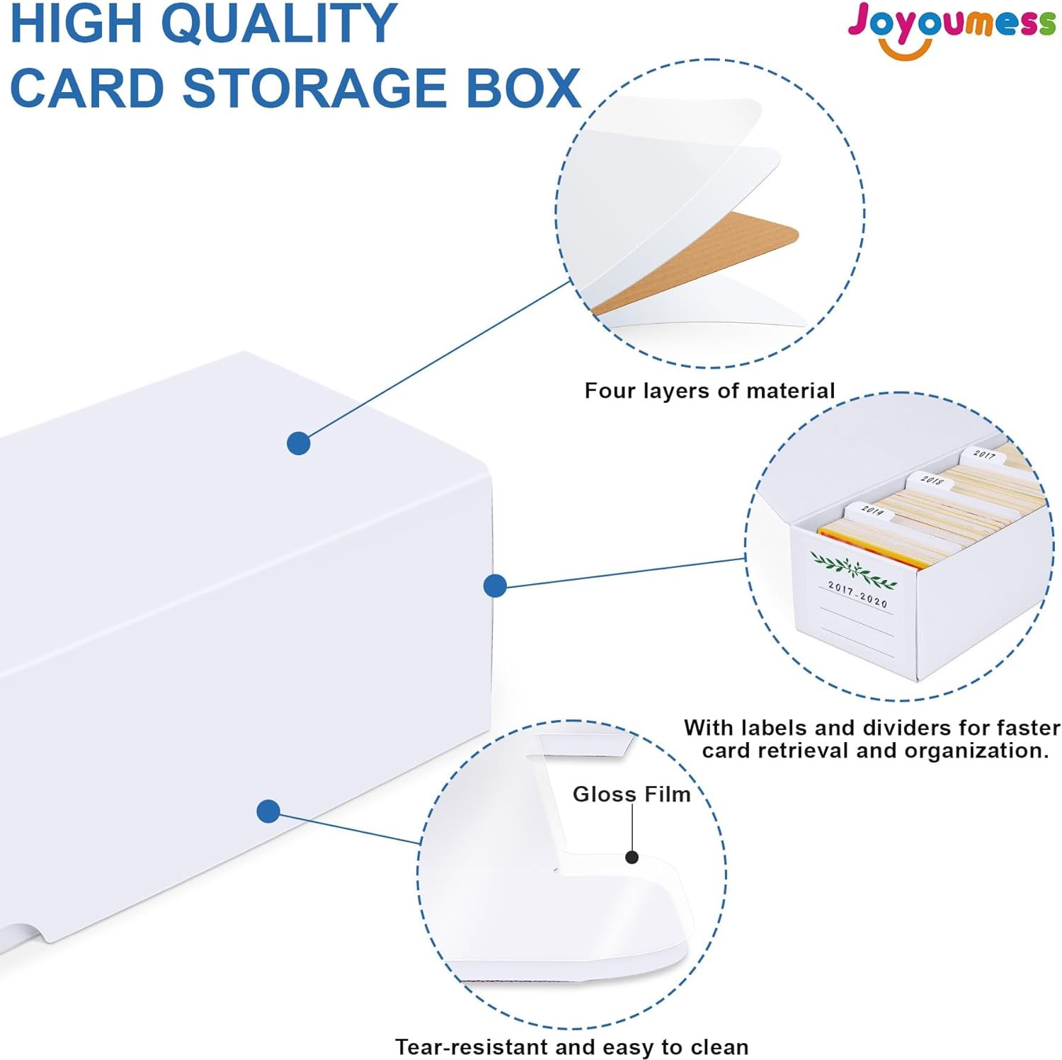 Trading Card Storage Box, Cardboard Storage Boxes with Dividers – 3 Pack