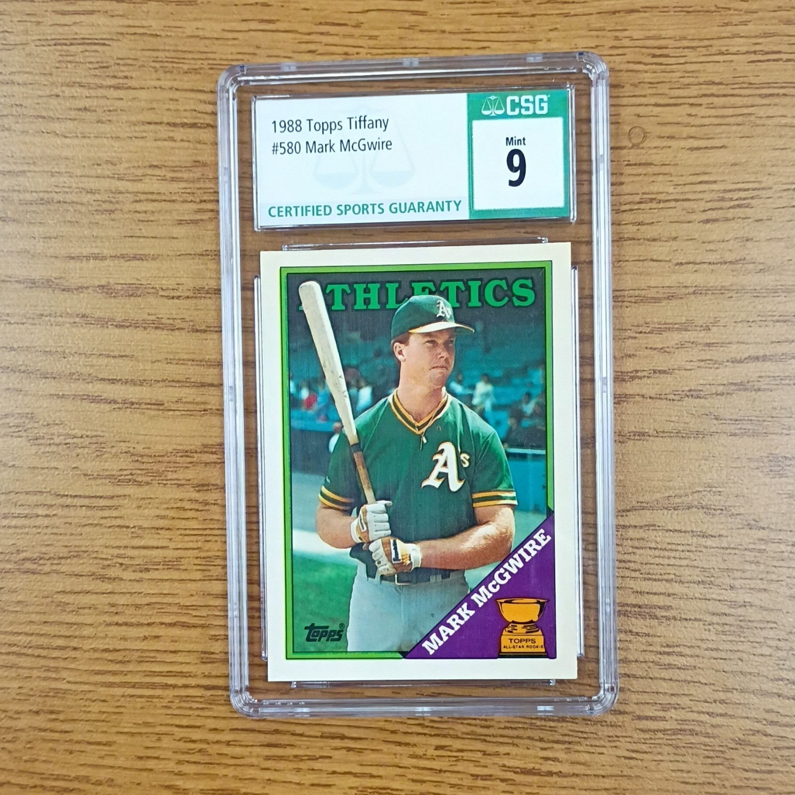 Topps 1988 Topps Tiffany Mark McGwire #580 Athletics CSG 9 Graded