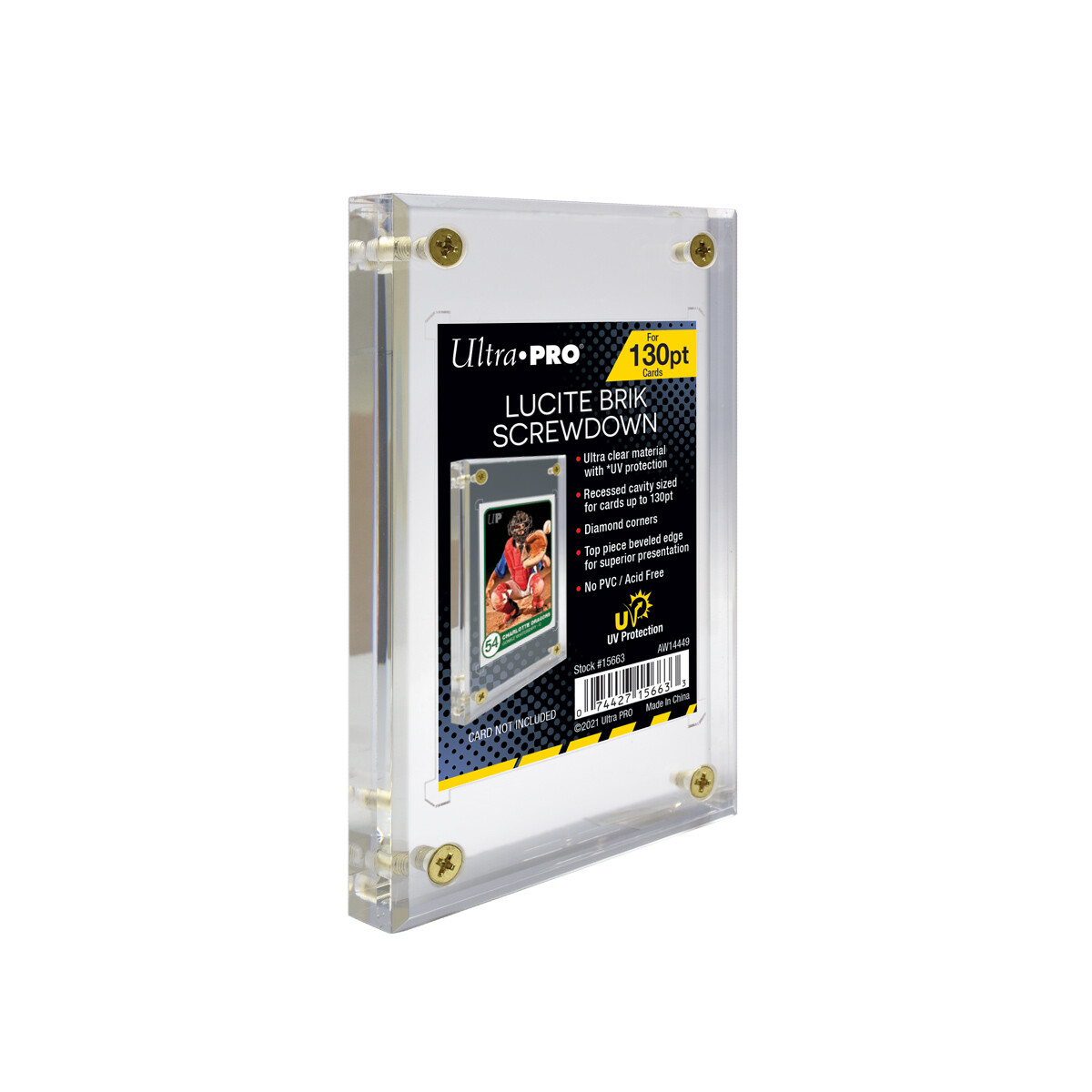 Ultra Pro UV PROTECTED Lucite Brik Screwdown 130pt RECESSED Slab Card Holder