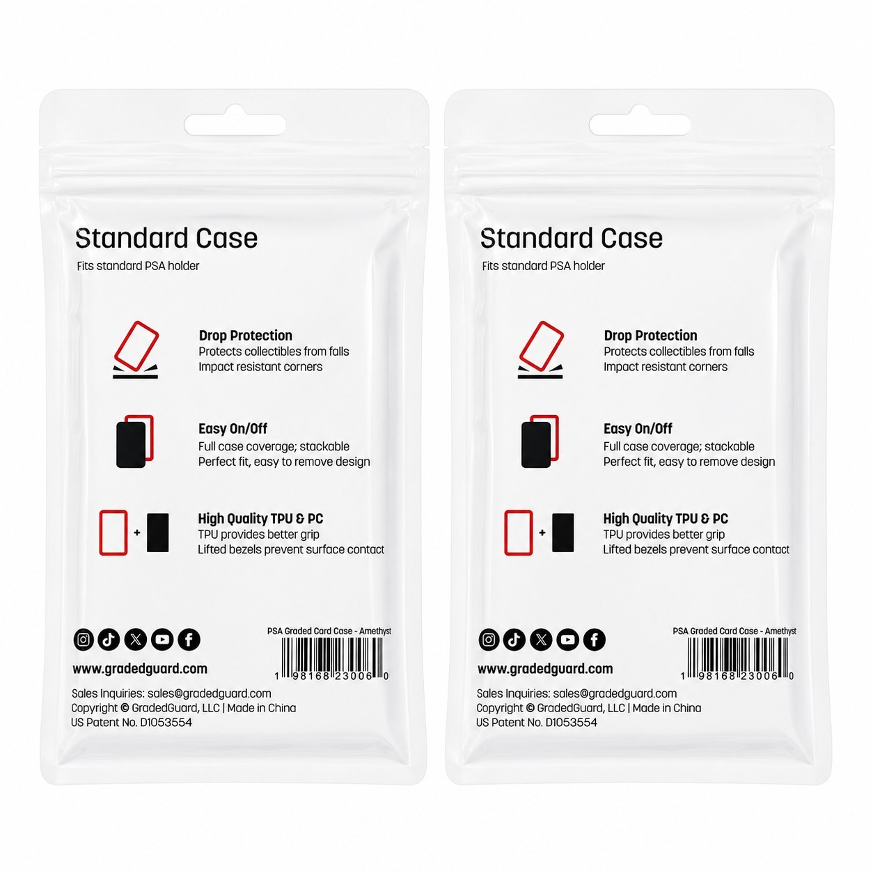 (2) Amethyst GradedGuard PSA Graded Card Jewel Case Guard Protector Stackable