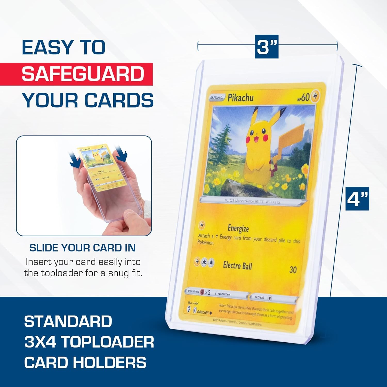 TOPLOAD TRADING CARD SLEEVES Hard Plastic Clear Case Holder 100 Baseball Cards