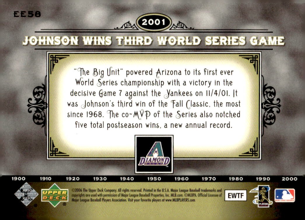2006 Upper Deck Epic #EE58 Randy Johnson Events #/675
