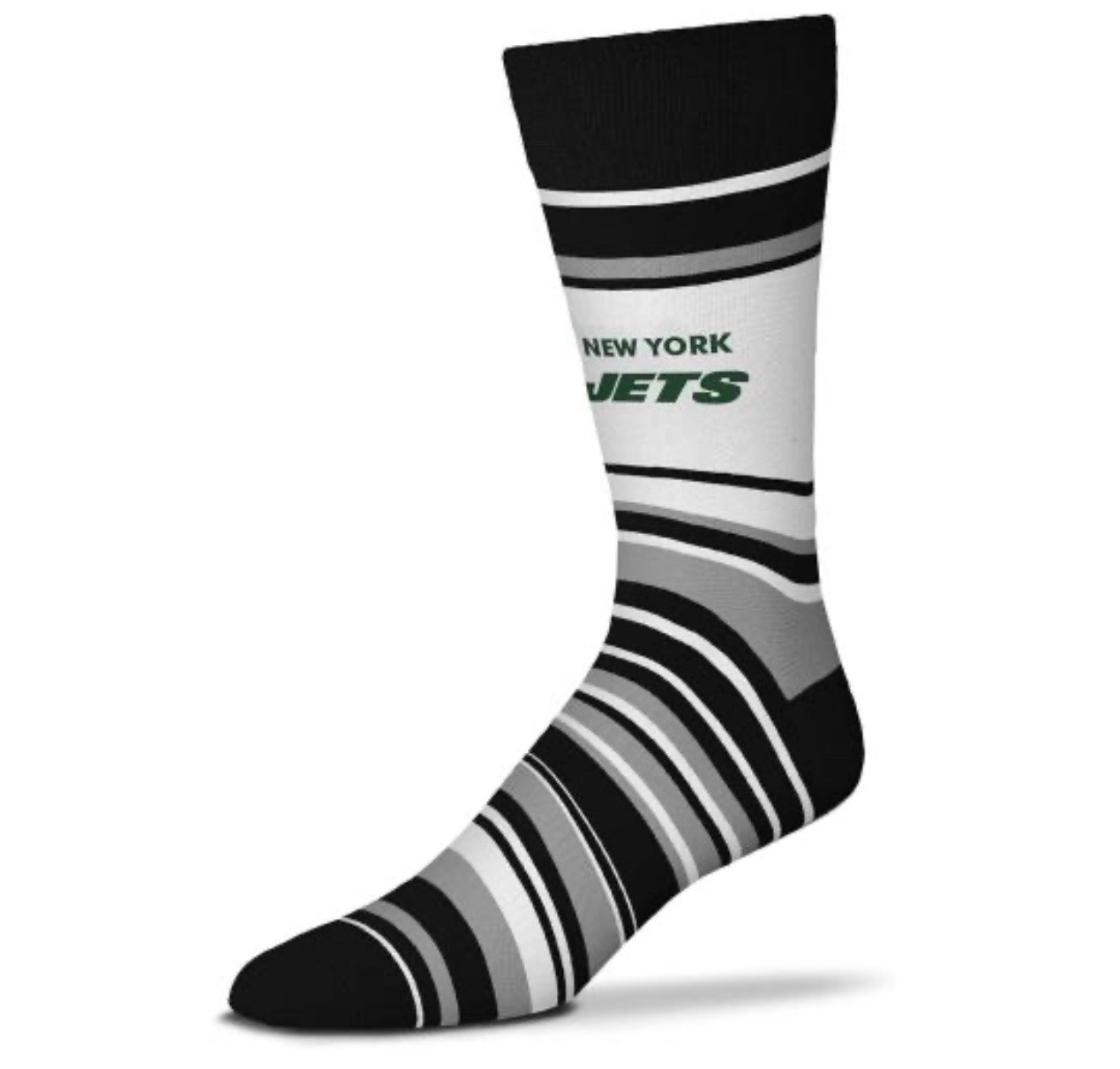 2-pairs For Bare Feet Men’s NFL 4-Stripe Performance Crew Socks Large NY Jets
