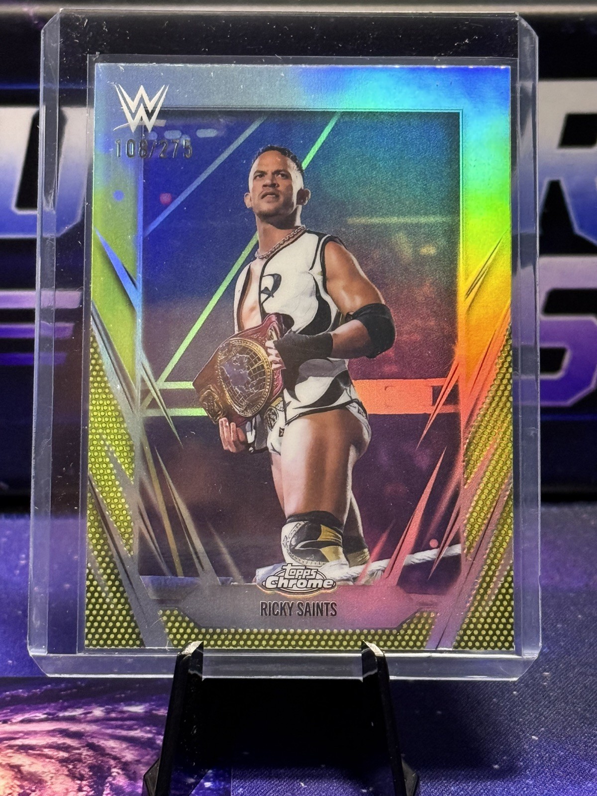 2026 Topps Chrome WWE Ricky Saints Yellow Refractor /275 #94
