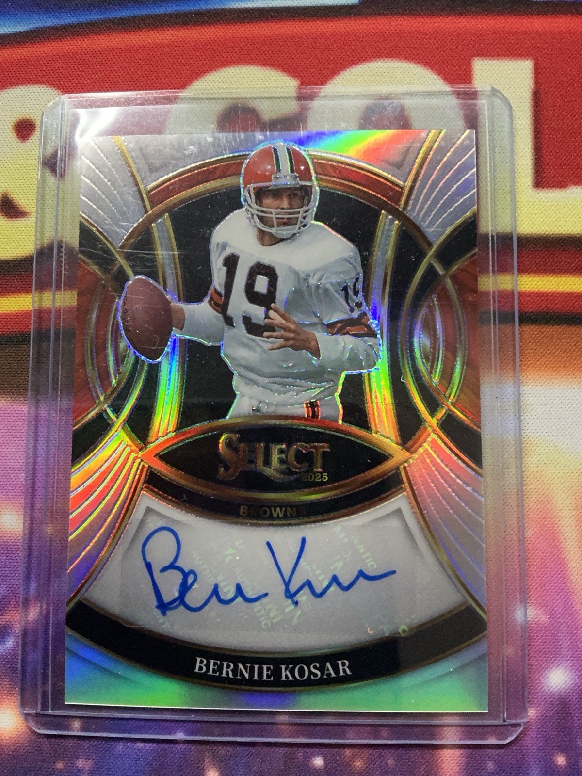 2025 Panini Select – Bernie Kosar – Silver Prizm Auto – #SP-BKR