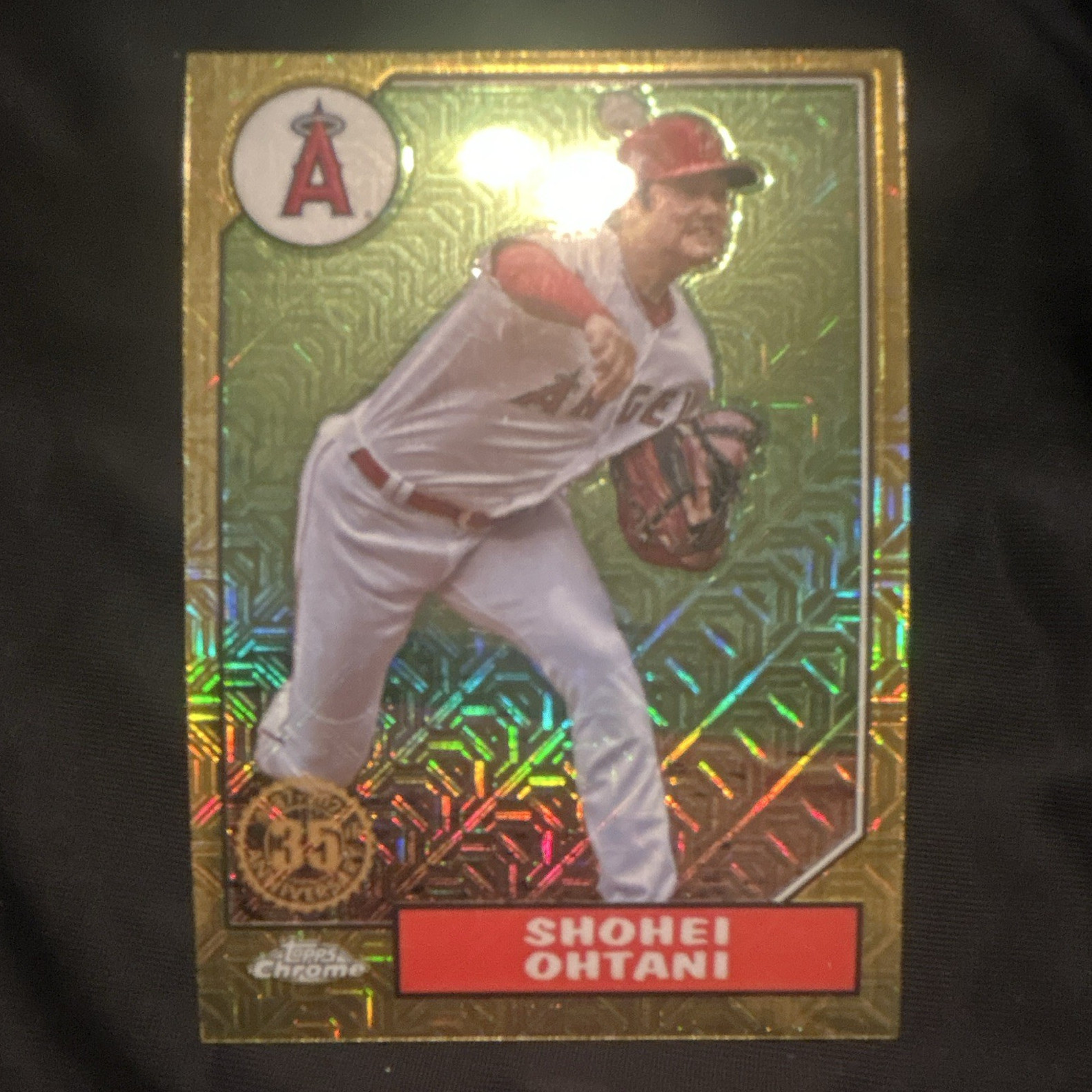 Topps Chrome 2022 Shohei Ohtani 1987 35th Anniversary Gold Refractor #T87C2-50