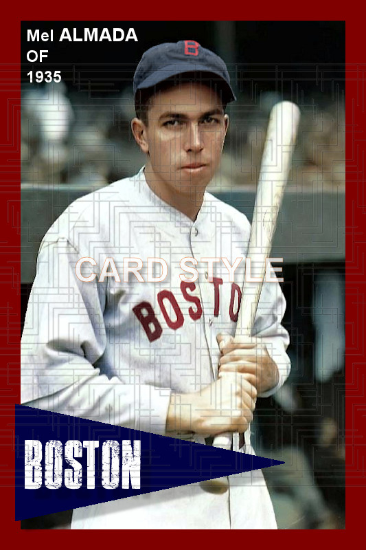 Mel Almada – 1935 Boston Red Sox – choose a size – colorized print