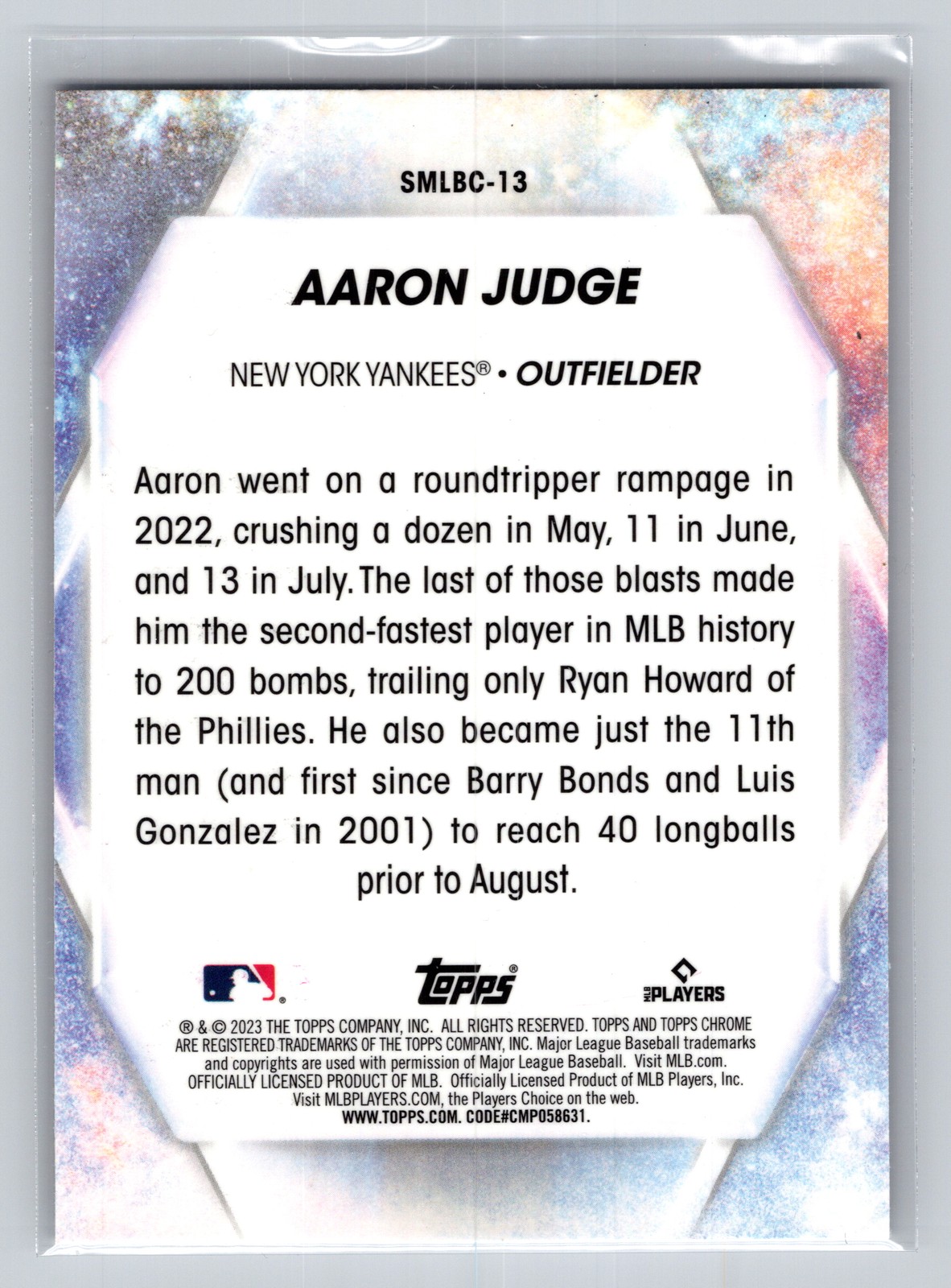 2023 Topps #SMLBC-13 Aaron Judge Stars of MLB Chrome