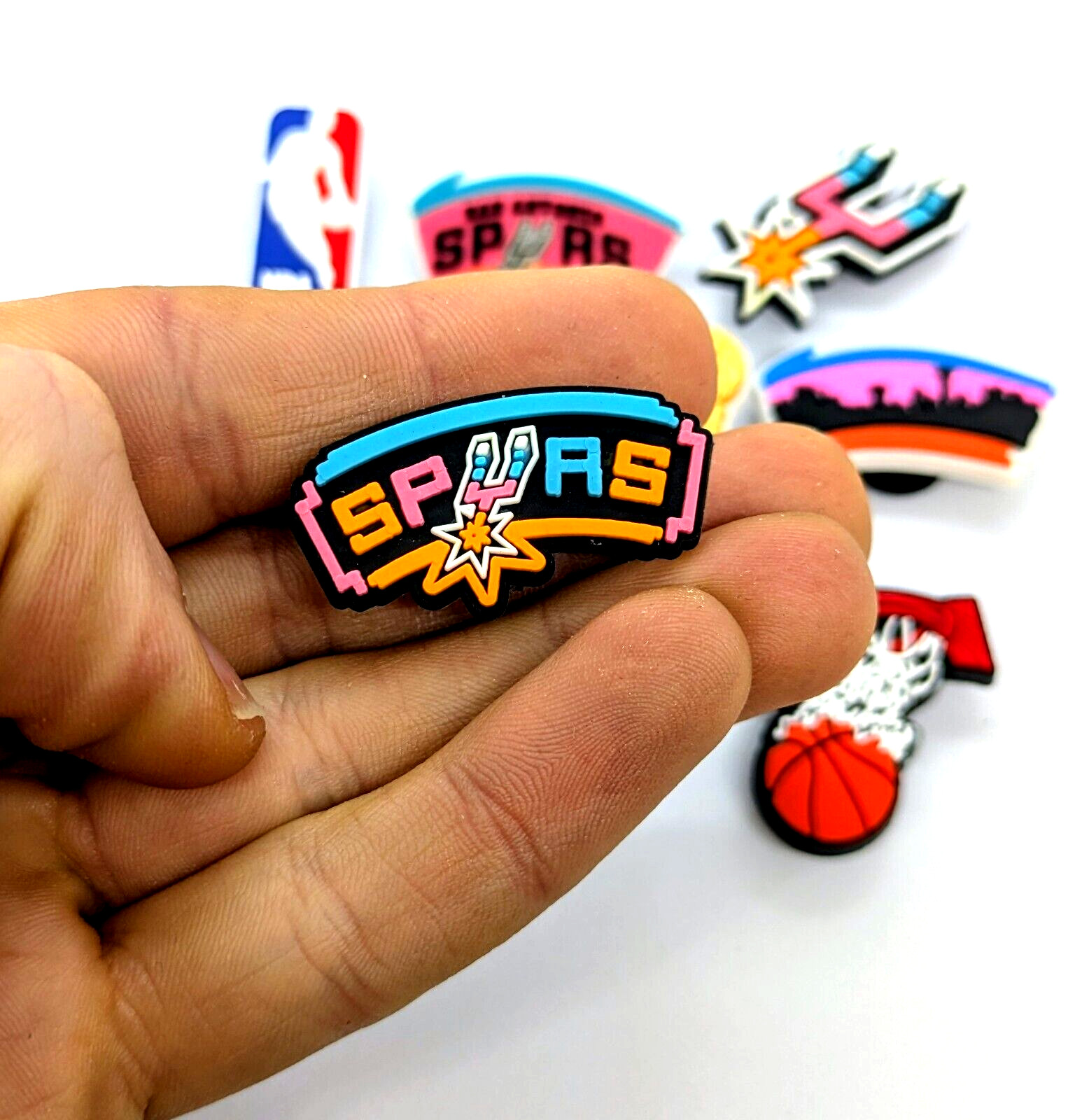 SAN ANTONIO SPURS SHOE CHARMS (10pcs) Basketball Cool Gift Accessories Set Lot